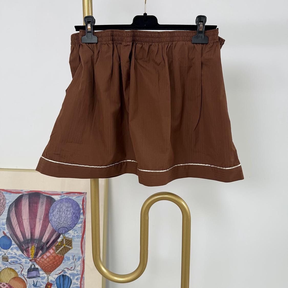 Prada Prada Brown Cotton Mini Skirt Size 38 Size 26" / US 2 / IT 38 - 2 Thumbnail