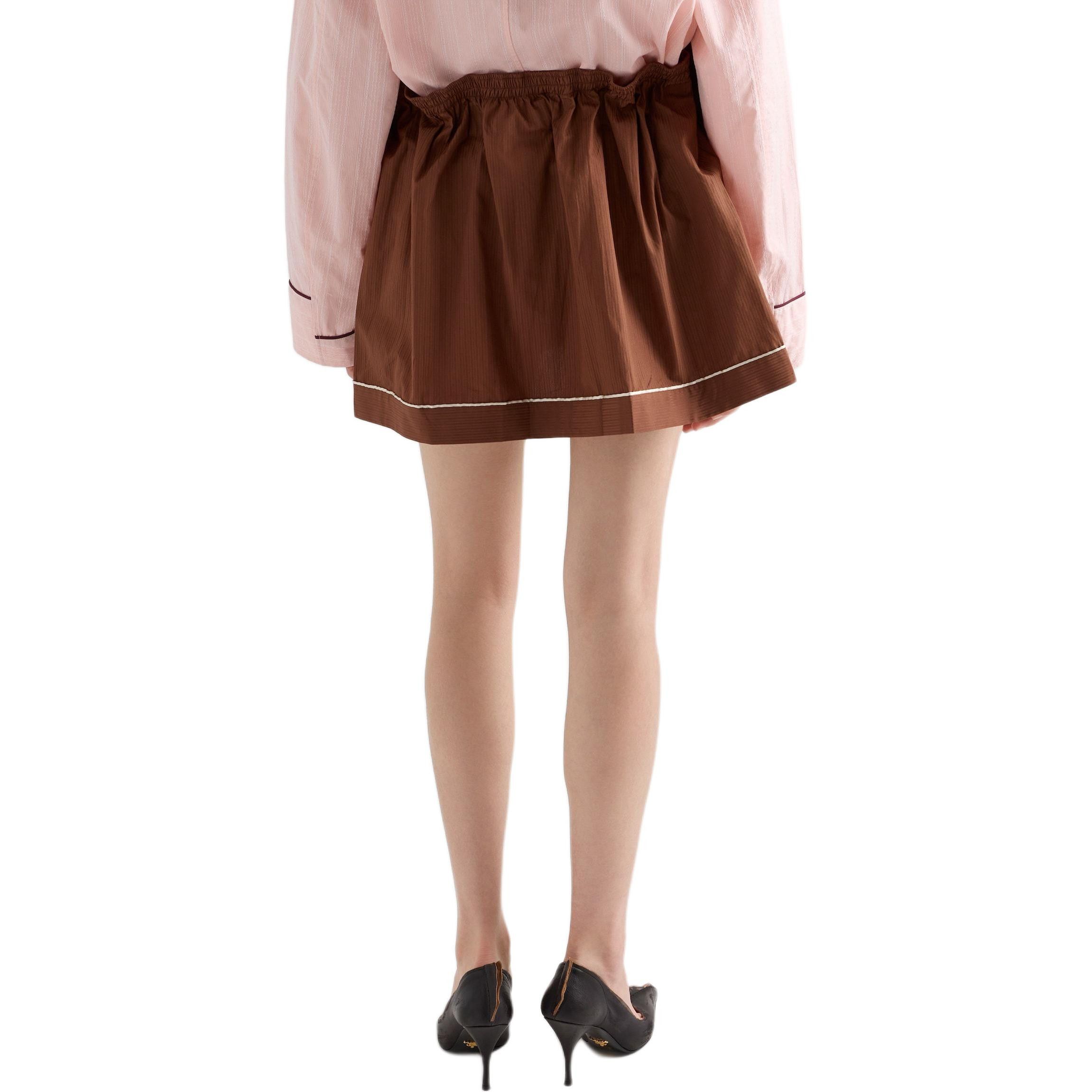 Prada Prada Brown Cotton Mini Skirt Size 38 Size 26" / US 2 / IT 38 - 11 Thumbnail