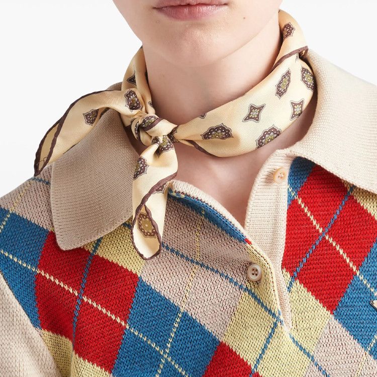 Prada Prada Argyle Knit Polo Sweater Size 38 Size XS / US 0-2 / IT 36-38 - 9 Thumbnail