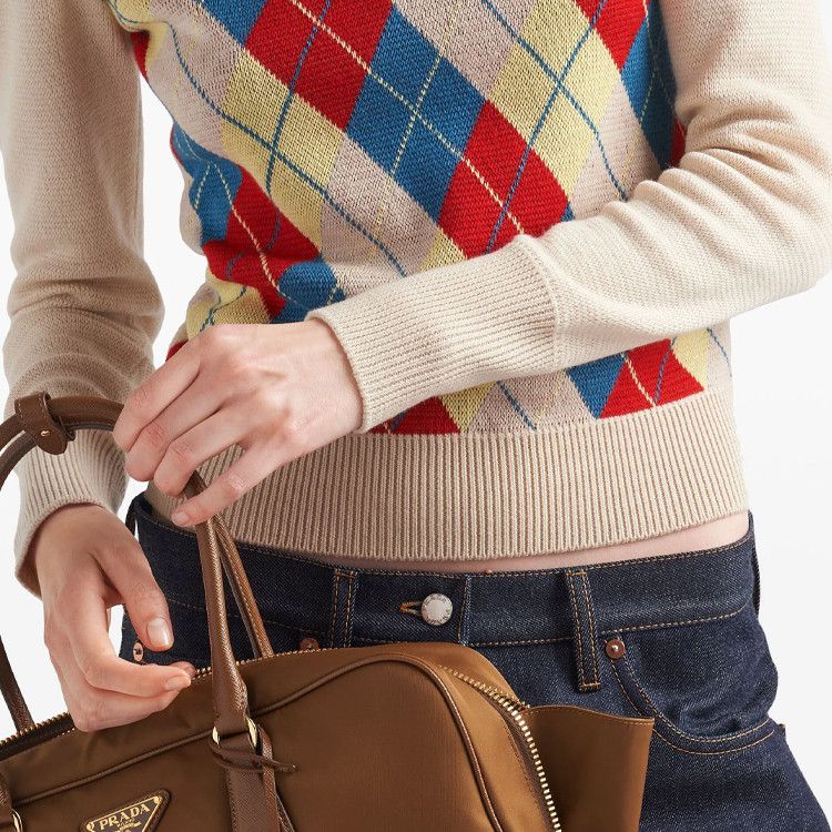 Prada Prada Argyle Knit Polo Sweater Size 38 Size XS / US 0-2 / IT 36-38 - 10 Thumbnail