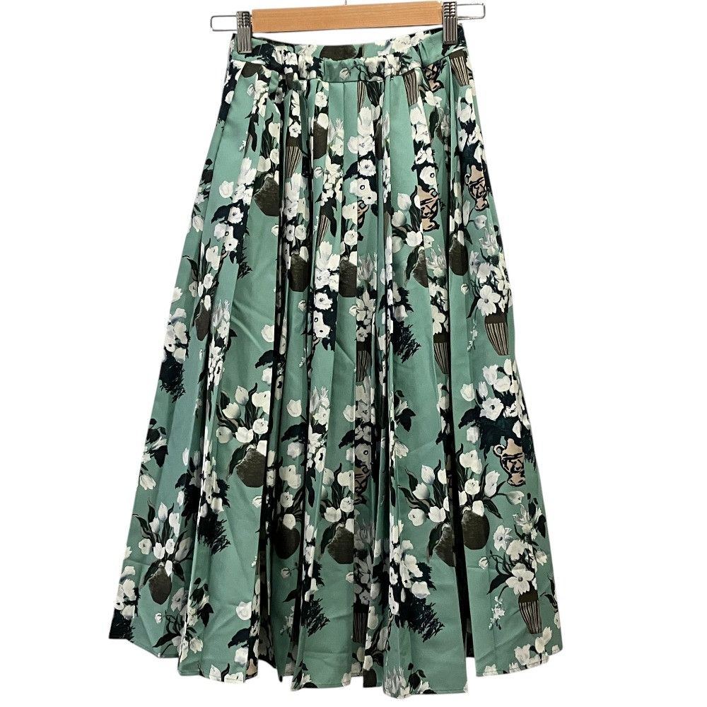 Other Other SEVEN TEN by MIHO KAWAHITO Yoru no Hana Print Pleated Skirt Textile Skirts BJ7-2141517JC DUTY FREE for USA Size ONE SIZE - 2 Thumbnail
