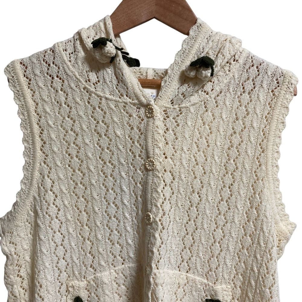 Other Other Pink House Crochet Hooded Sleeveless Cardigan Textile Tops DUTY FREE for USA Size ONE SIZE - 3 Thumbnail