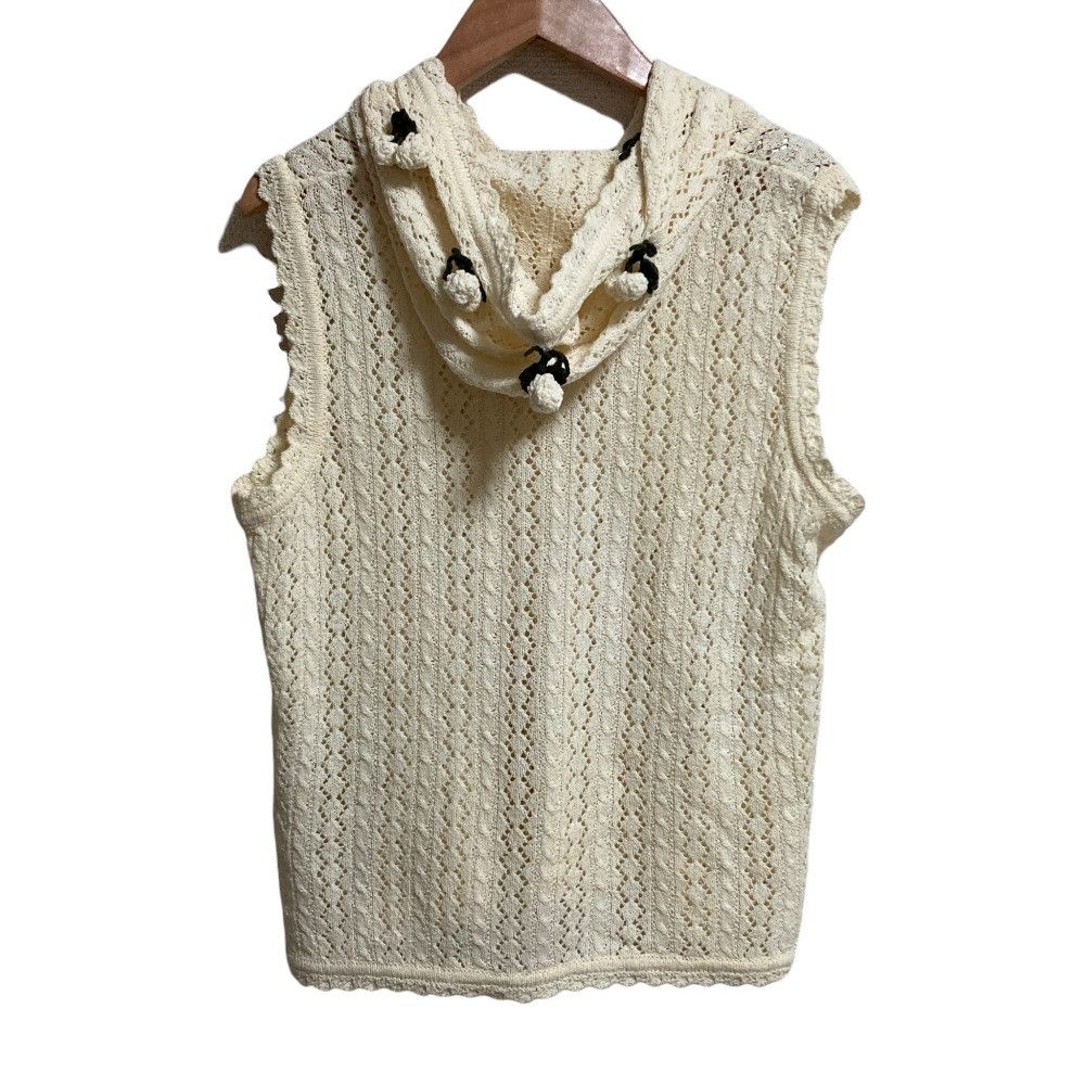 Other Other Pink House Crochet Hooded Sleeveless Cardigan Textile Tops DUTY FREE for USA Size ONE SIZE - 2 Thumbnail