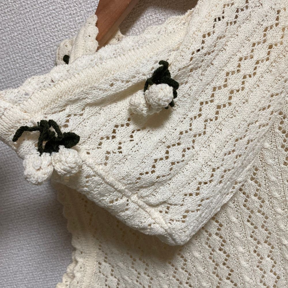 Other Other Pink House Crochet Hooded Sleeveless Cardigan Textile Tops DUTY FREE for USA Size ONE SIZE - 7 Thumbnail