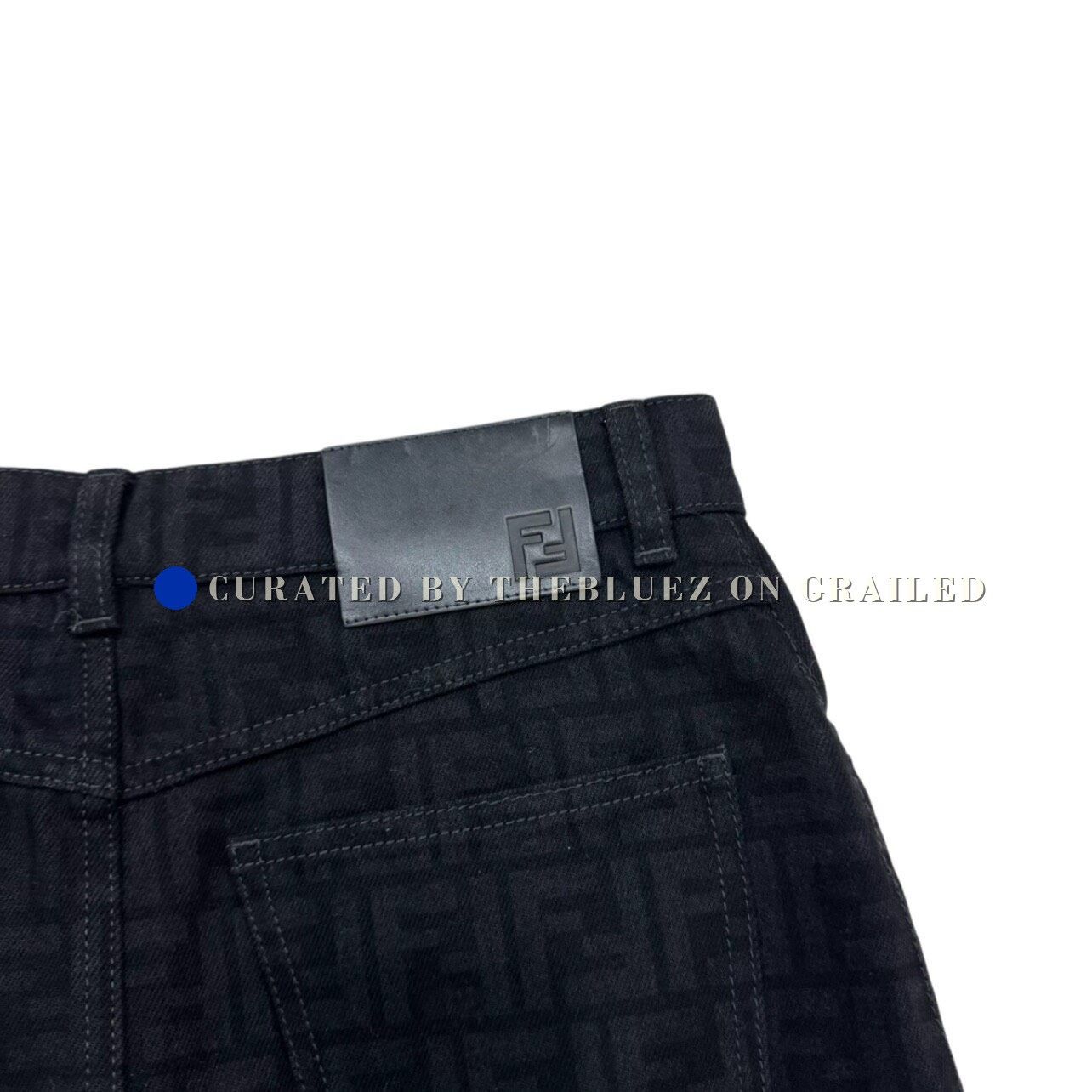 Fendi Fendi All-Over Letter Print Denim Skirt Size 40" / US 18 - 4 Thumbnail