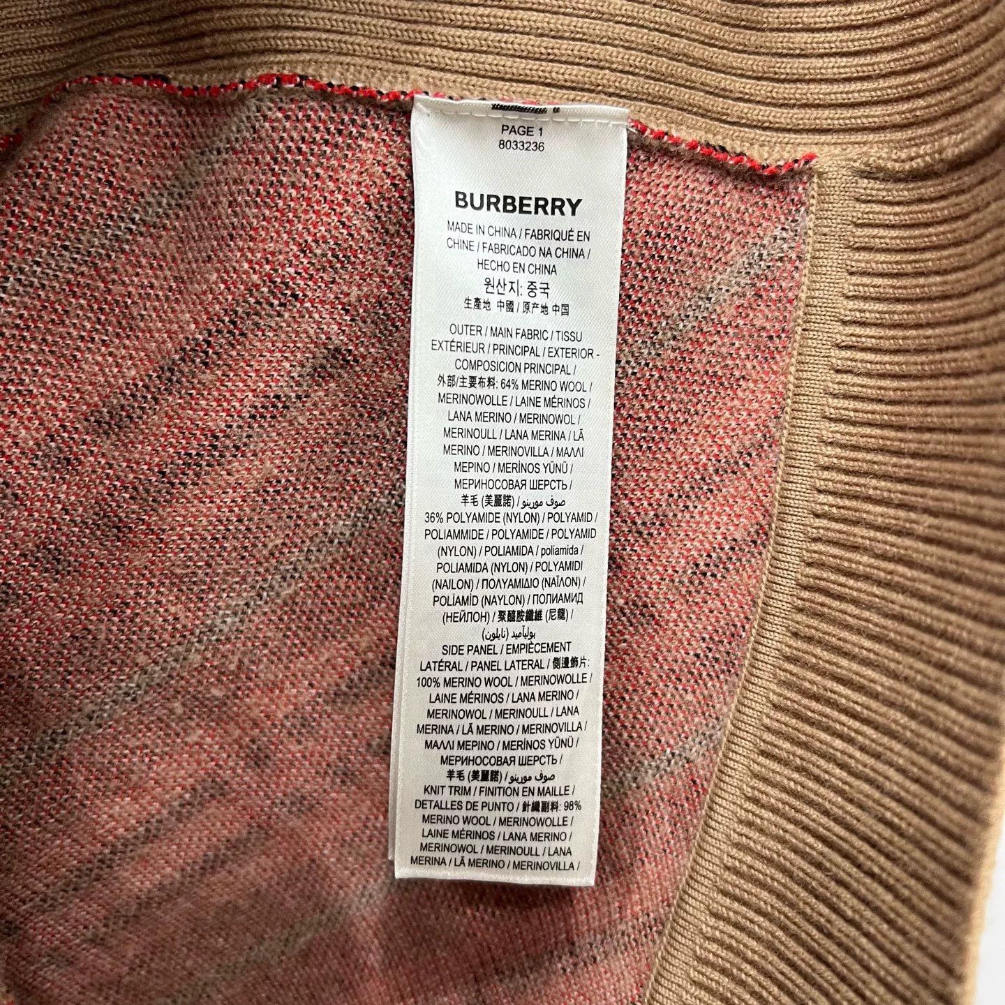 Burberry Burberry Khaki Check Knit Cardigan Size XS / US 0-2 / IT 36-38 - 5 Thumbnail