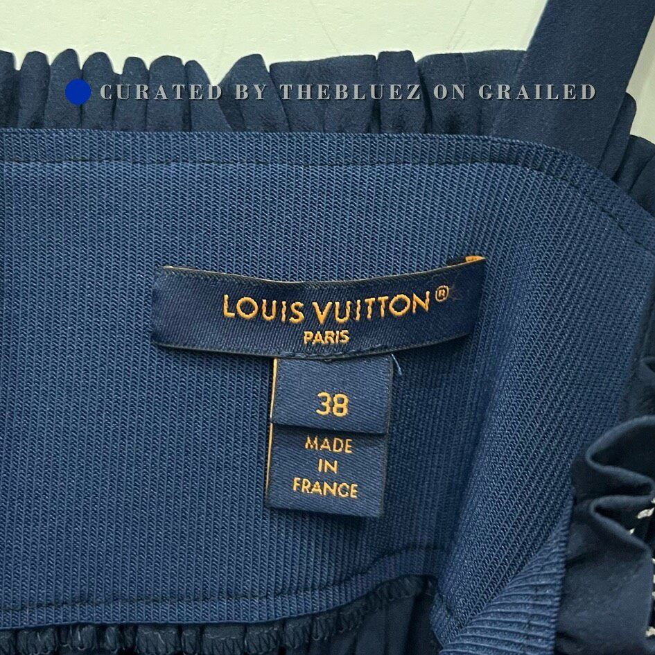 Louis Vuitton Louis Vuitton Navy Embroidered Lace Longsleeve Size S / US 4 / IT 40 - 4 Thumbnail