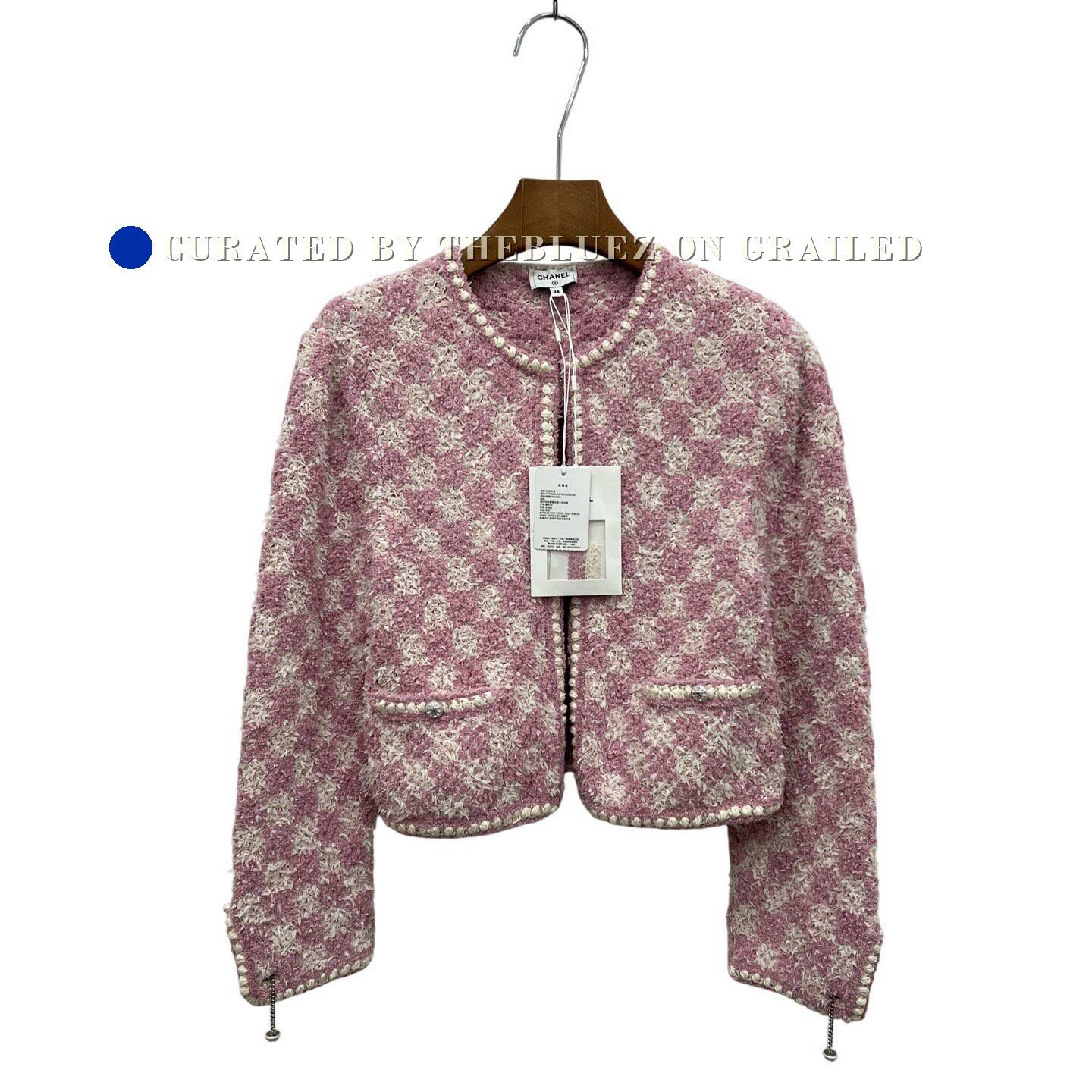 Chanel Chanel Pink White Tweed Coat Size S / US 4 / IT 40 - 2 Thumbnail