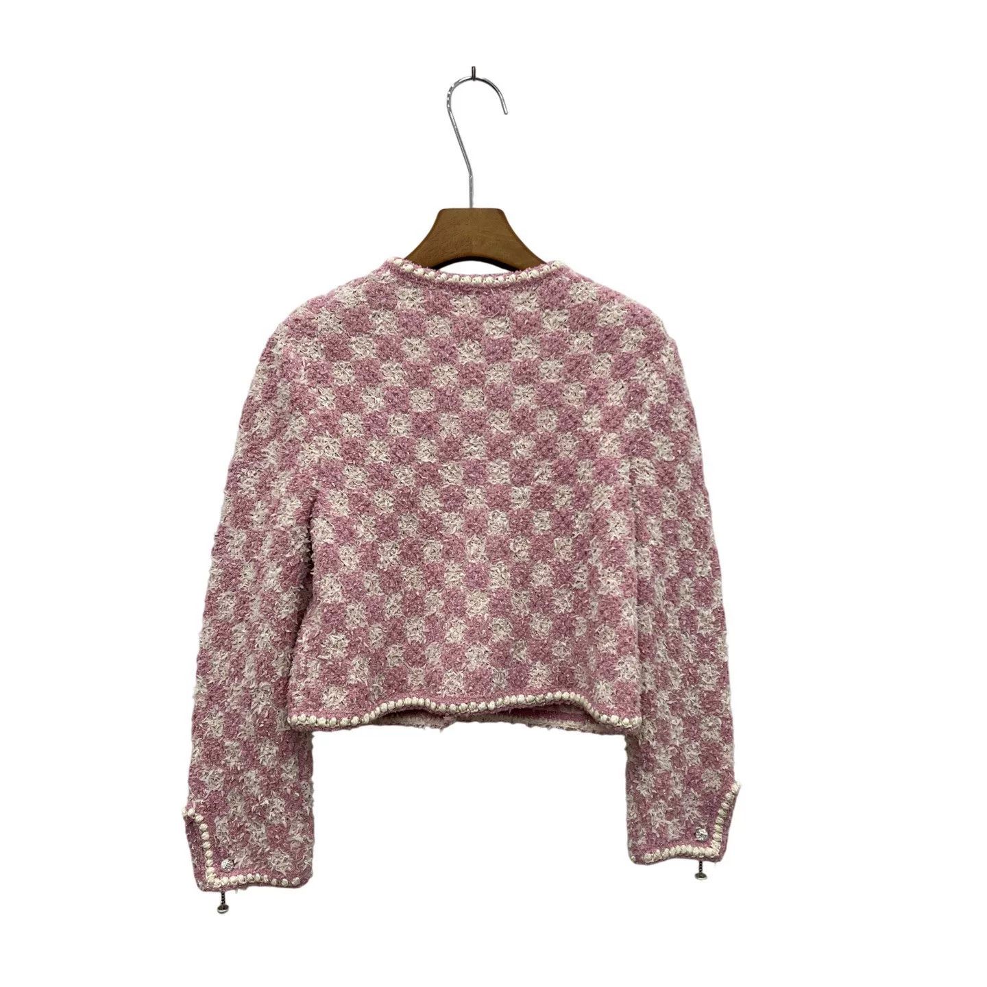 Chanel Chanel Pink White Tweed Coat Size S / US 4 / IT 40 - 3 Thumbnail