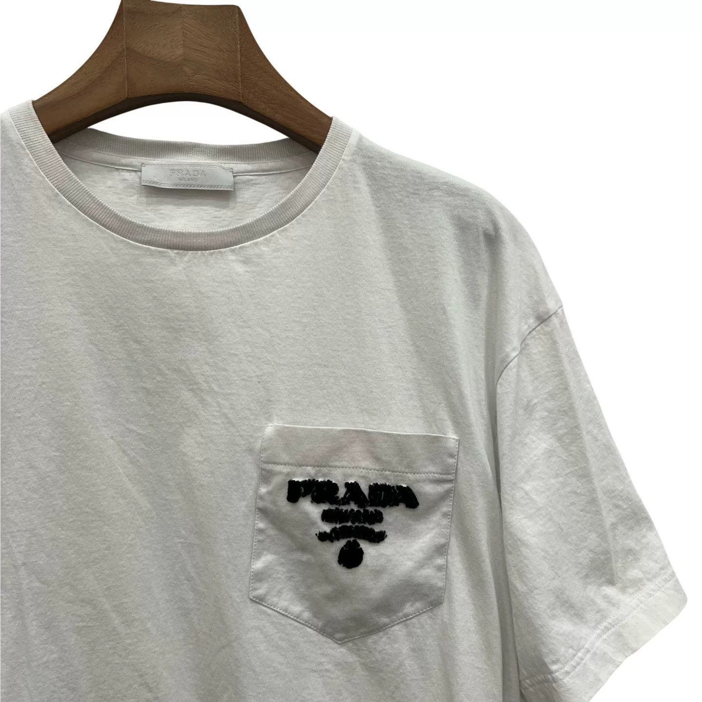 Prada Prada White Embroidered Short-Sleeve T-Shirt Size US XL / EU 56 / 4 - 2 Thumbnail