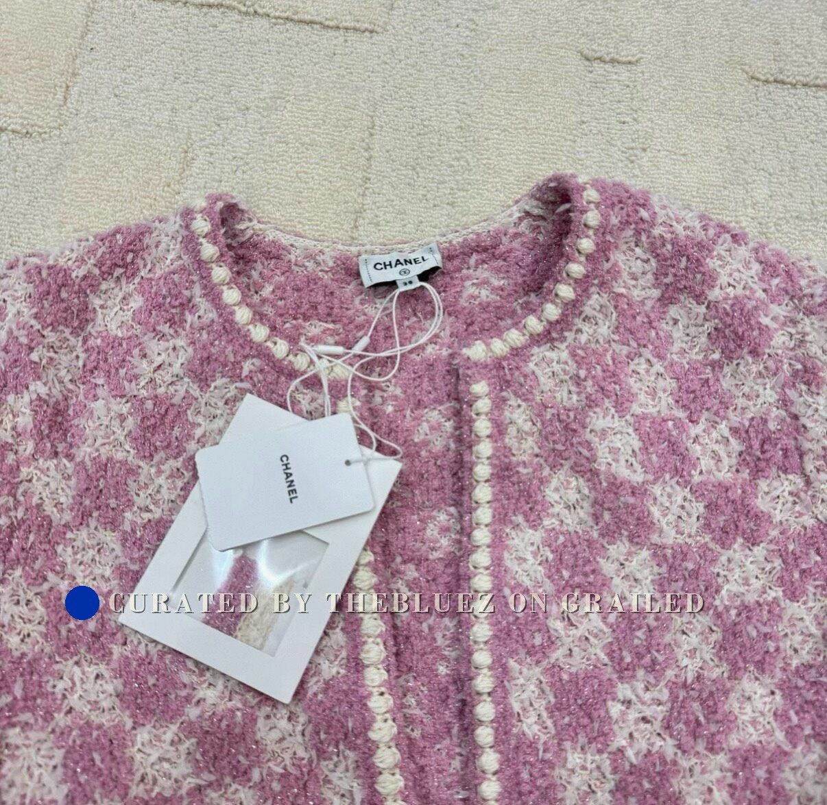Chanel Chanel Pink White Tweed Coat Size 38 Size S / US 4 / IT 40 - 2 Thumbnail