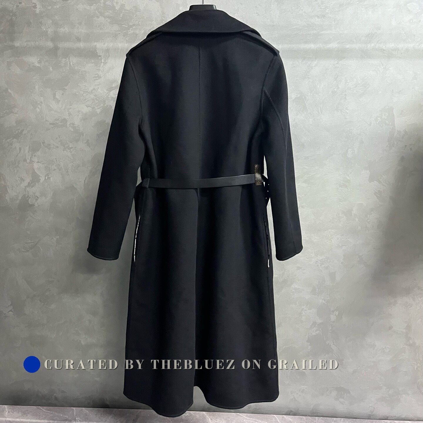 Louis Vuitton Louis Vuitton Black Belted Long Coat Size US XXS / EU 40 - 2 Thumbnail