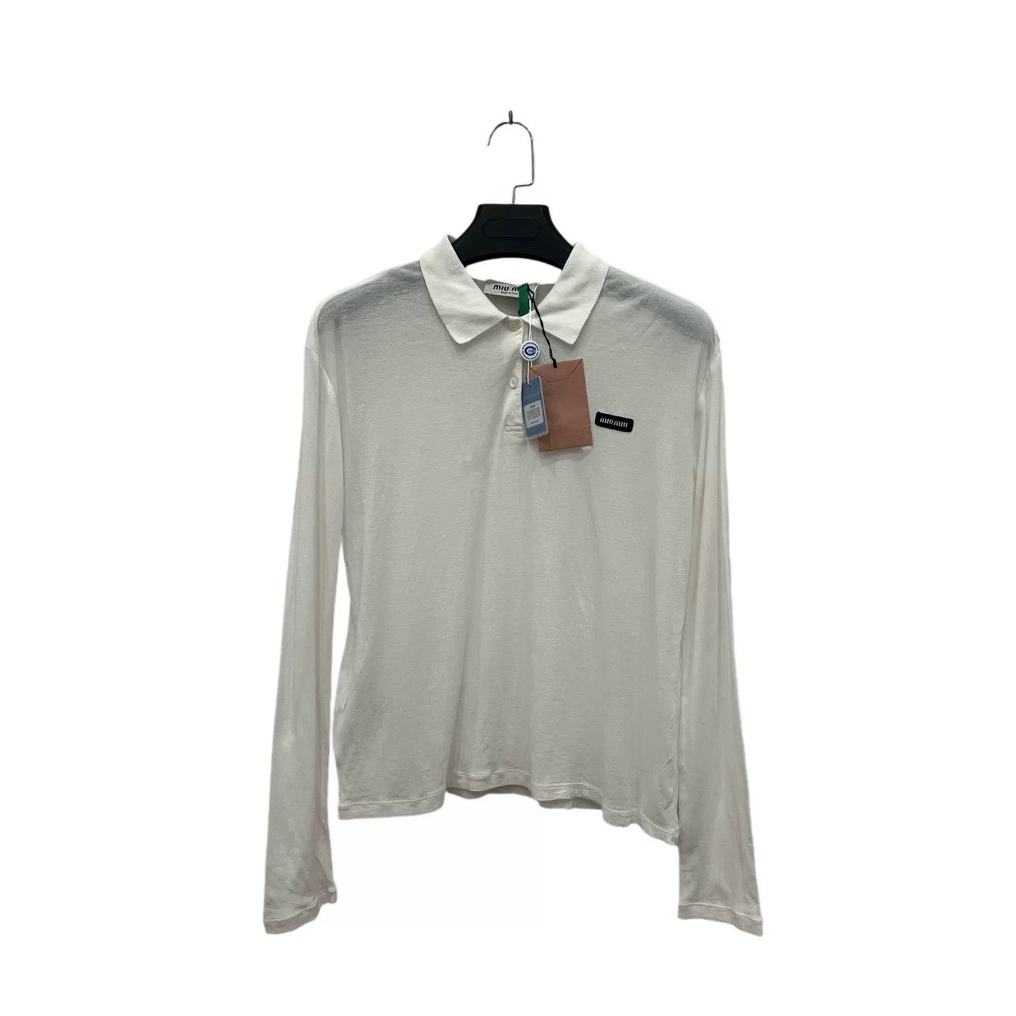 Miu Miu Miumiu White Logo Long Sleeve XS Size XS / US 0-2 / IT 36-38 - 2 Thumbnail