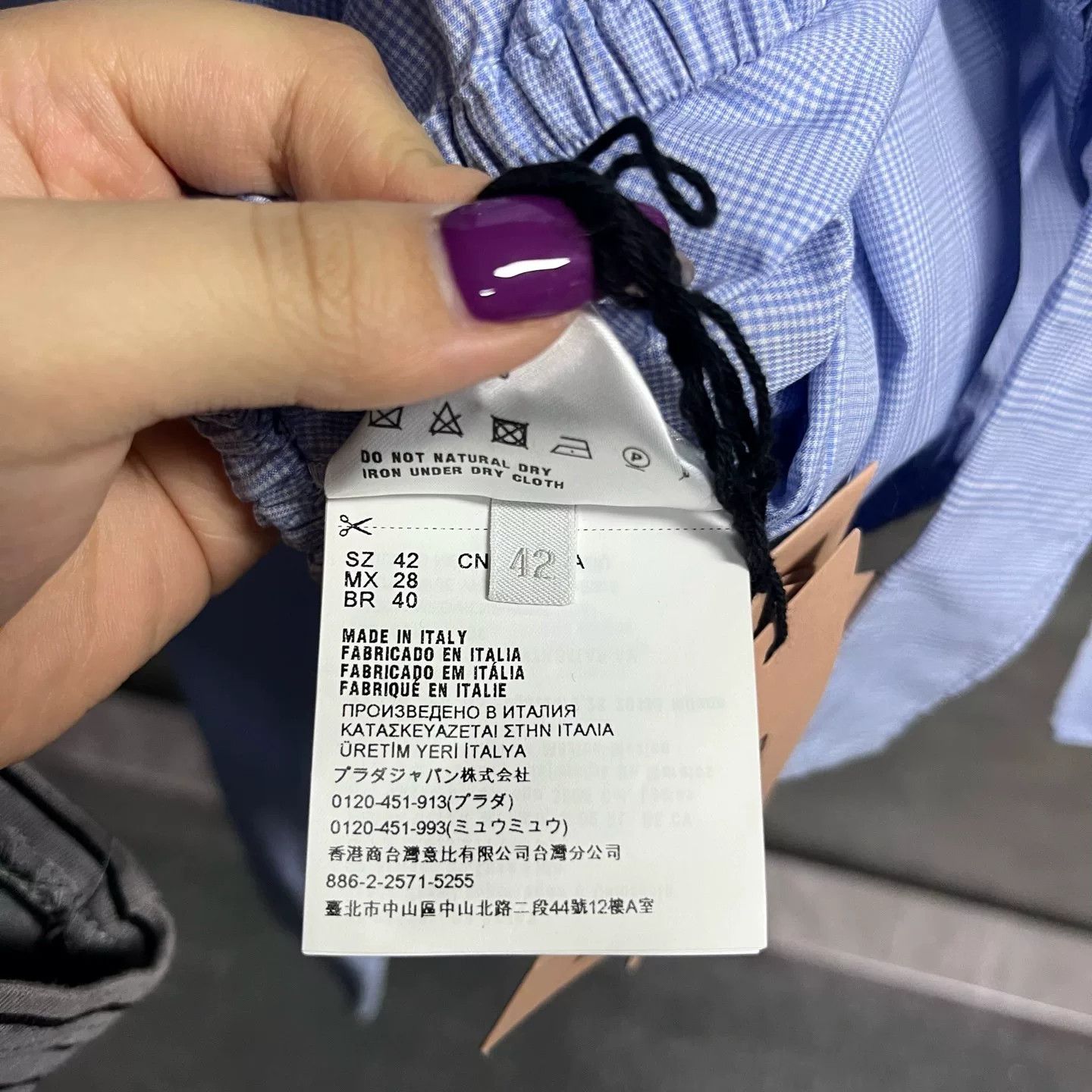 Miu Miu Miu Miu Cropped Long-Sleeve Check Top Size M / US 6-8 / IT 42-44 - 4 Thumbnail