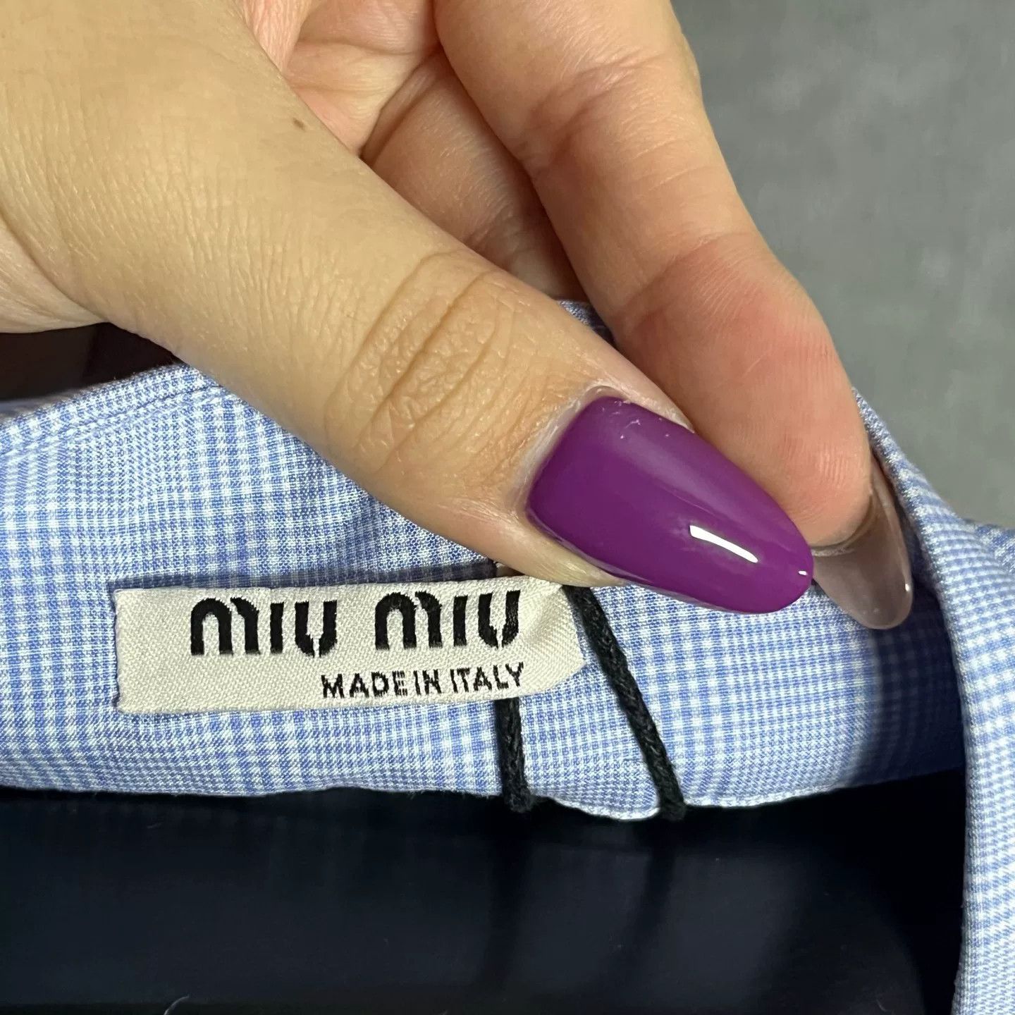 Miu Miu Miu Miu Cropped Long-Sleeve Check Top Size M / US 6-8 / IT 42-44 - 5 Thumbnail