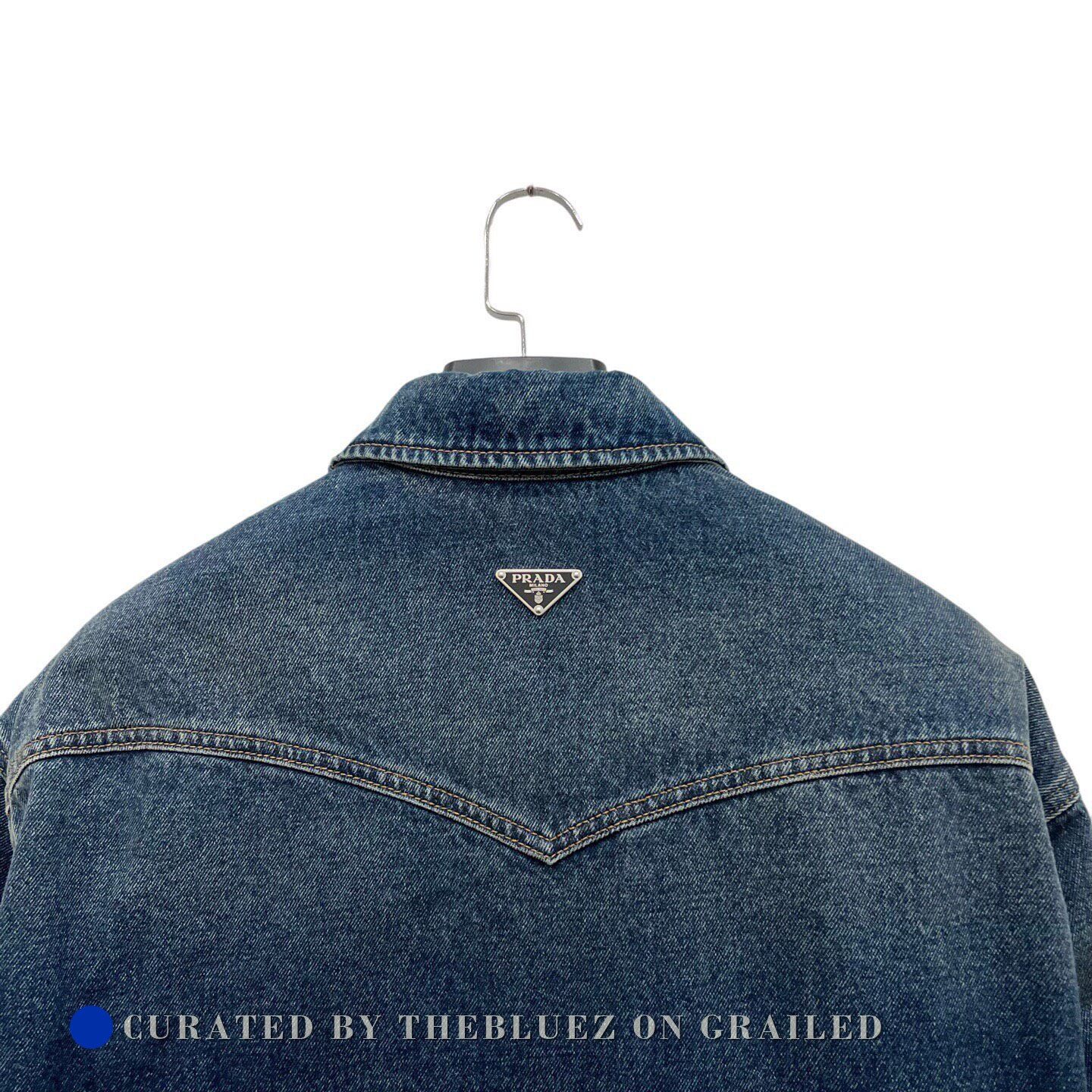 Prada Prada 25 Triangle Logo Denim Jacket Size US S / EU 44-46 / 1 - 4 Thumbnail
