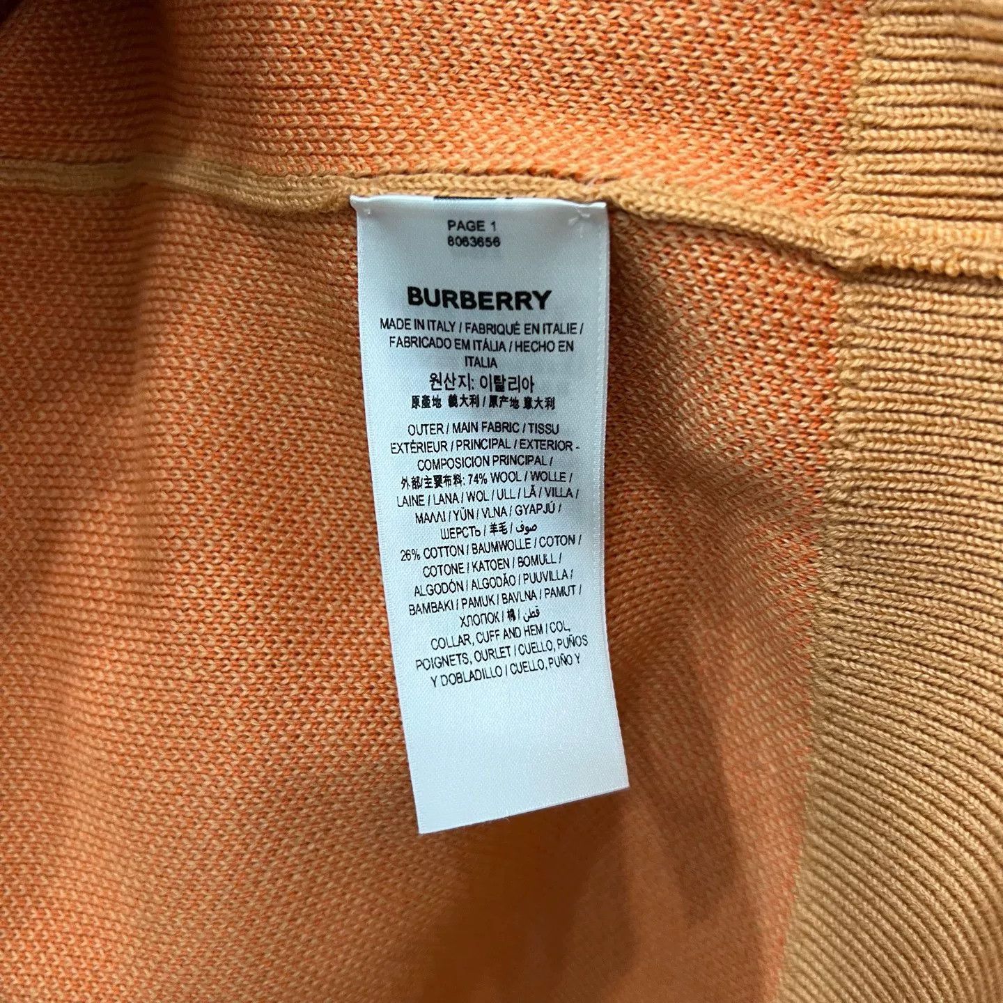 Burberry Burberry Orange Wool Sweater XL Size US XL / EU 56 / 4 - 6 Thumbnail