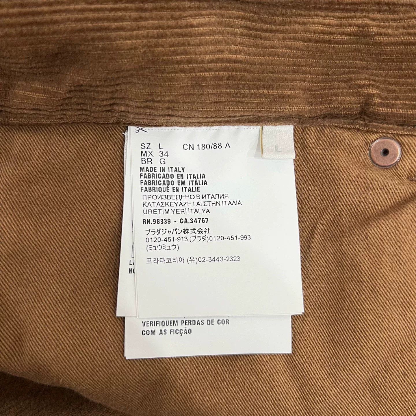 Prada Prada Triangle Logo Corduroy Trousers Size US 34 / EU 50 - 5 Thumbnail