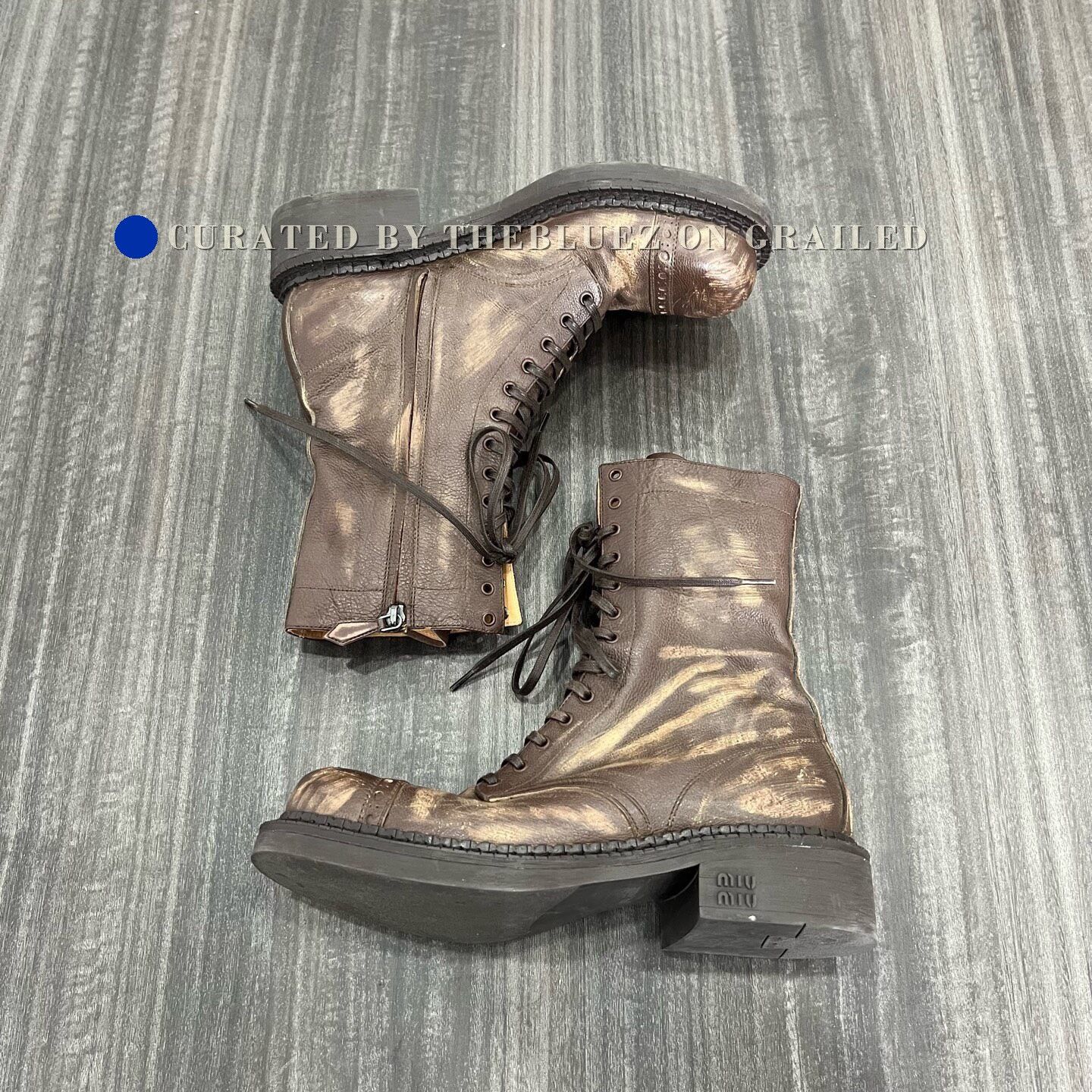 Miu Miu Miumiu Distressed Brown Biker Boots Size US 7 / IT 37 - 6 Thumbnail