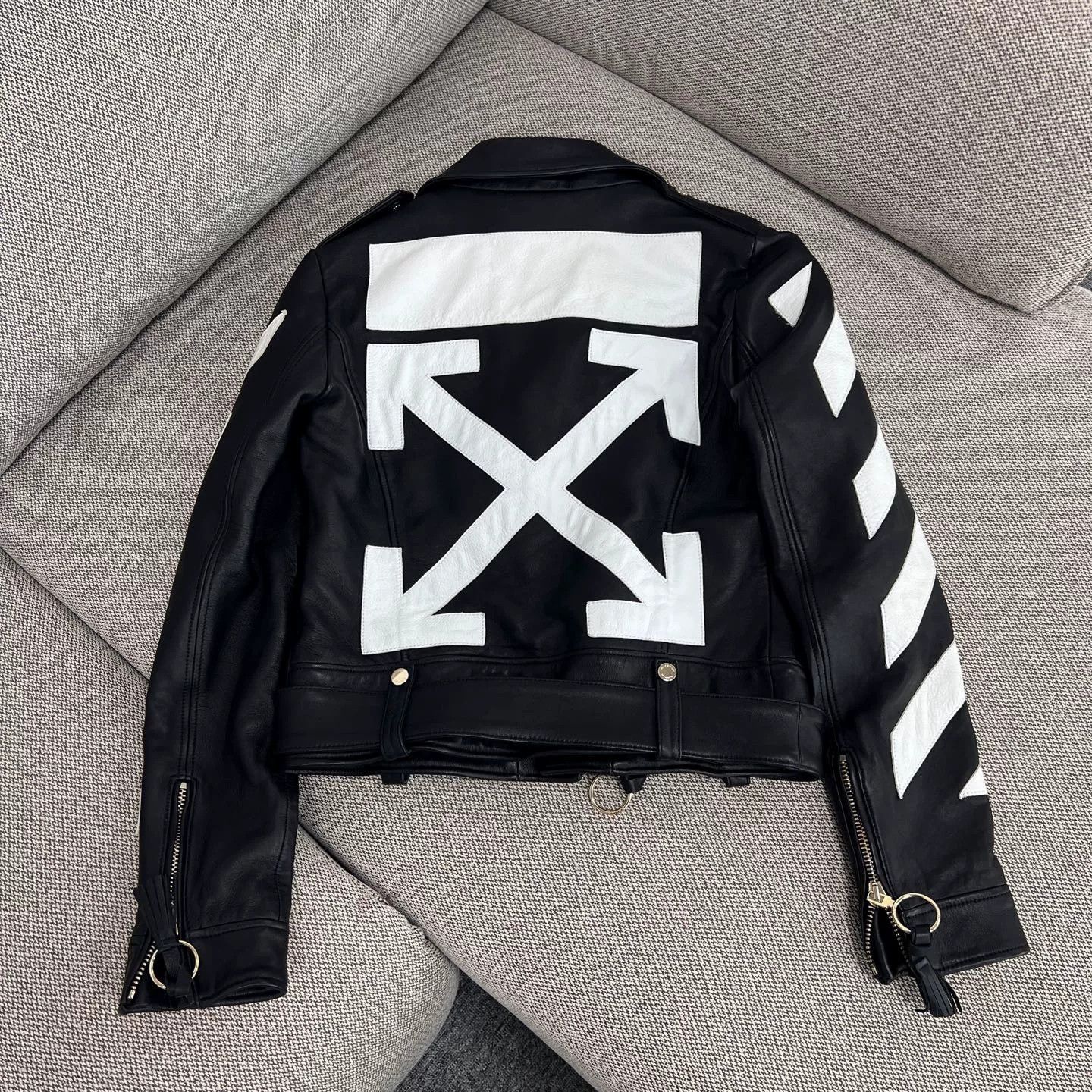 Off-White Off-White Black Sheepskin Biker Jacket Size US M / EU 48-50 / 2 - 2 Thumbnail