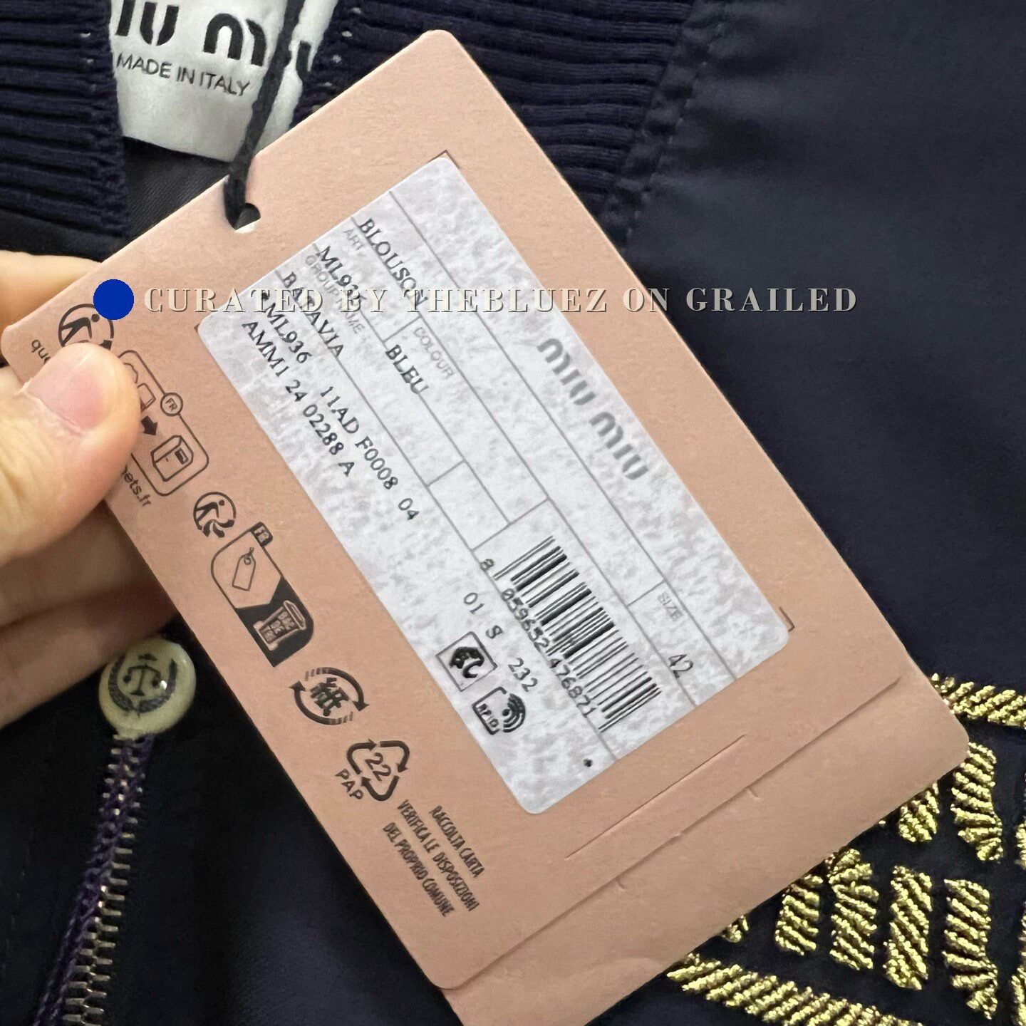Miu Miu Miu Miu Gold Thread Logo Jacket Size M / US 6-8 / IT 42-44 - 5 Thumbnail