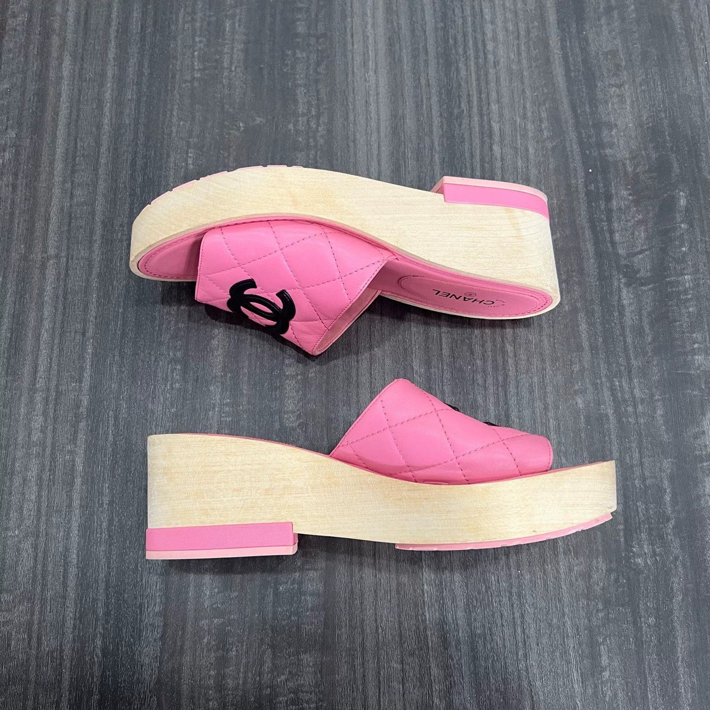 Chanel Chanel Pink High-Heel Slippers Size US 6 / IT 36 - 5 Thumbnail