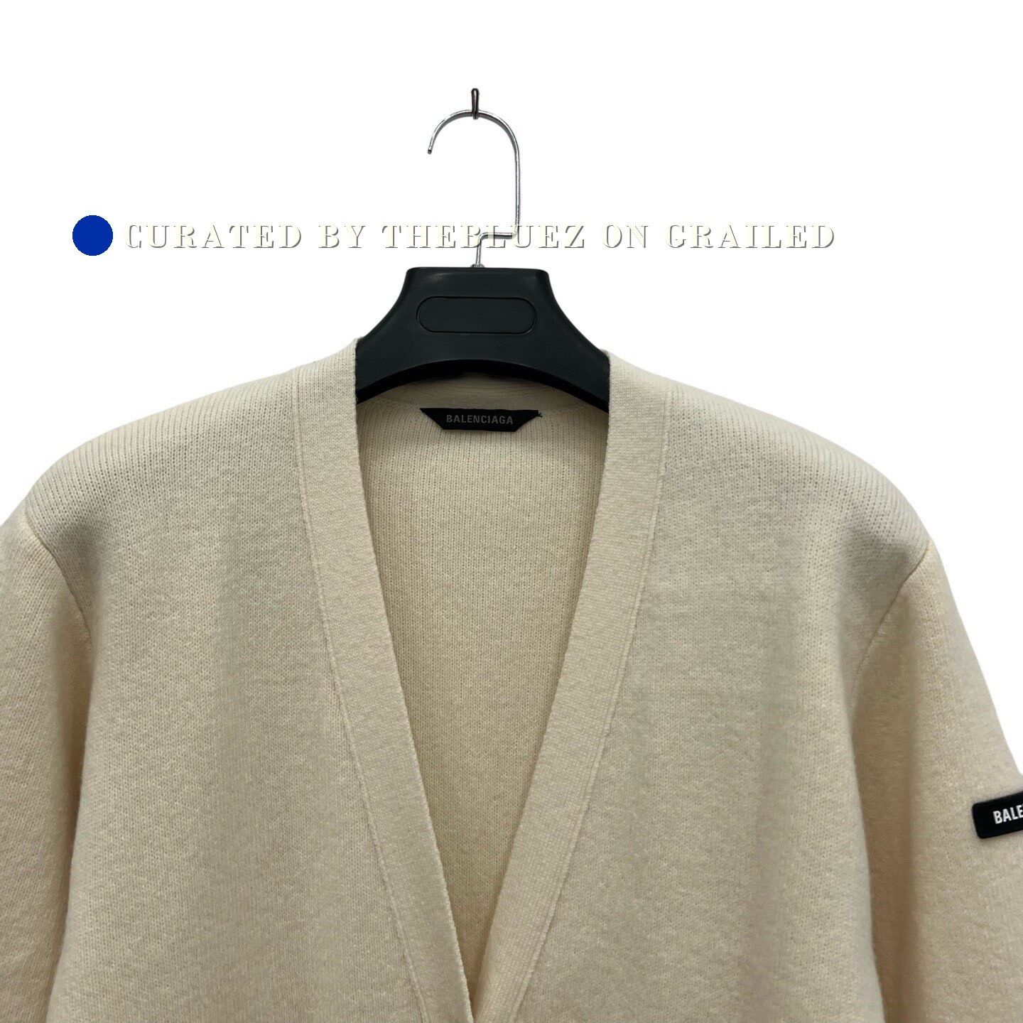 Balenciaga Balenciaga White Sleeve Badge Cardigan Size US L / EU 52-54 / 3 - 2 Thumbnail