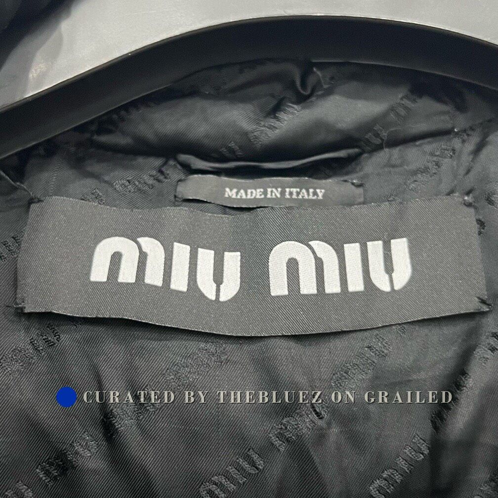 Miu Miu Miumiu Black Rhinestone Logo Hooded Down Jacket Size S / US 4 / IT 40 - 4 Thumbnail