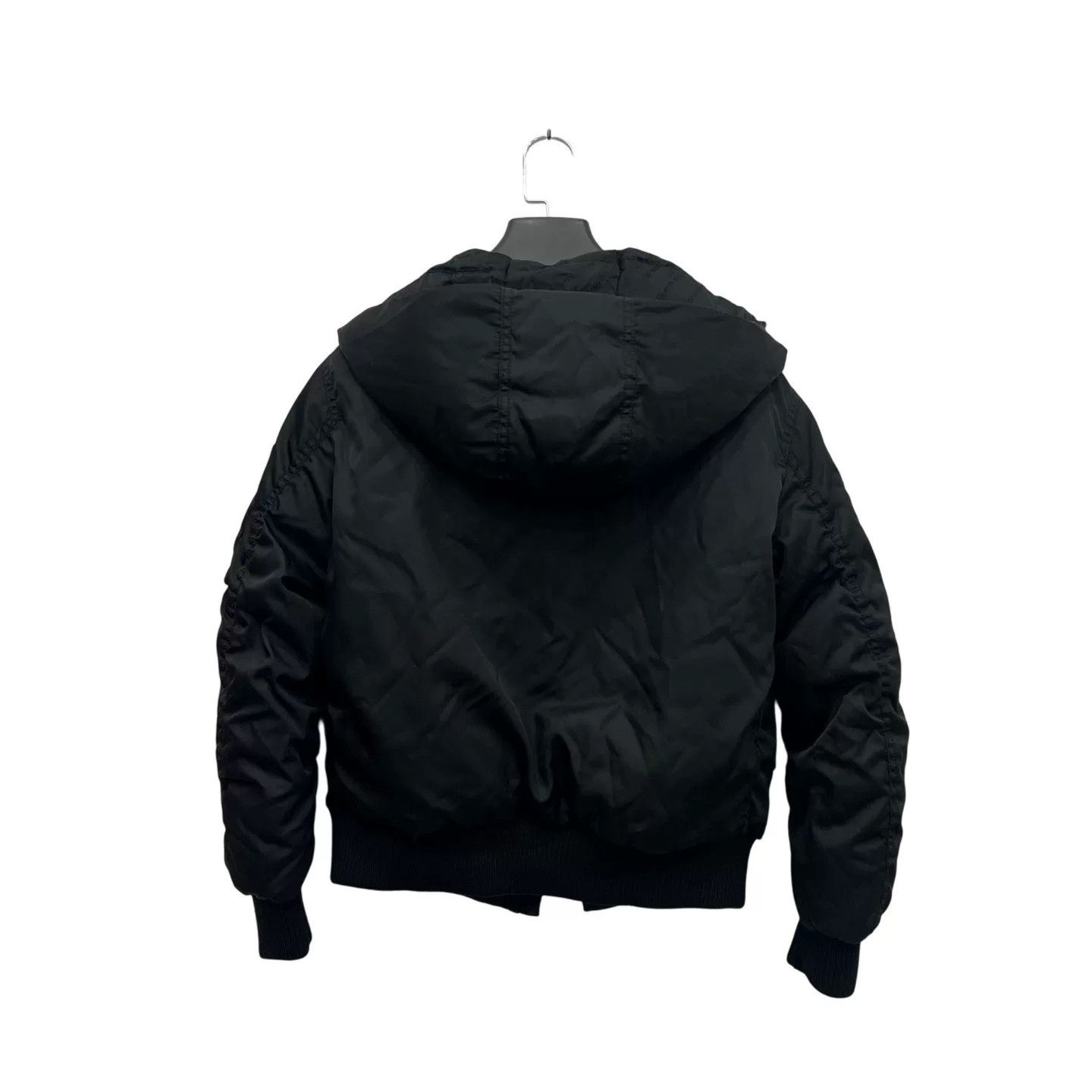 Miu Miu Miumiu Black Rhinestone Logo Hooded Down Jacket Size S / US 4 / IT 40 - 2 Thumbnail