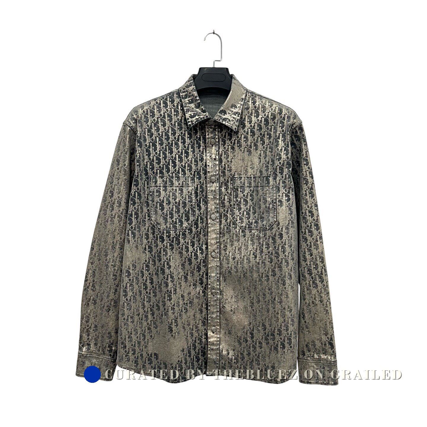 Dior Dior Glitter Monogram Distressed Long-Sleeve Shirt Size US M / EU 48-50 / 2 - 2 Thumbnail