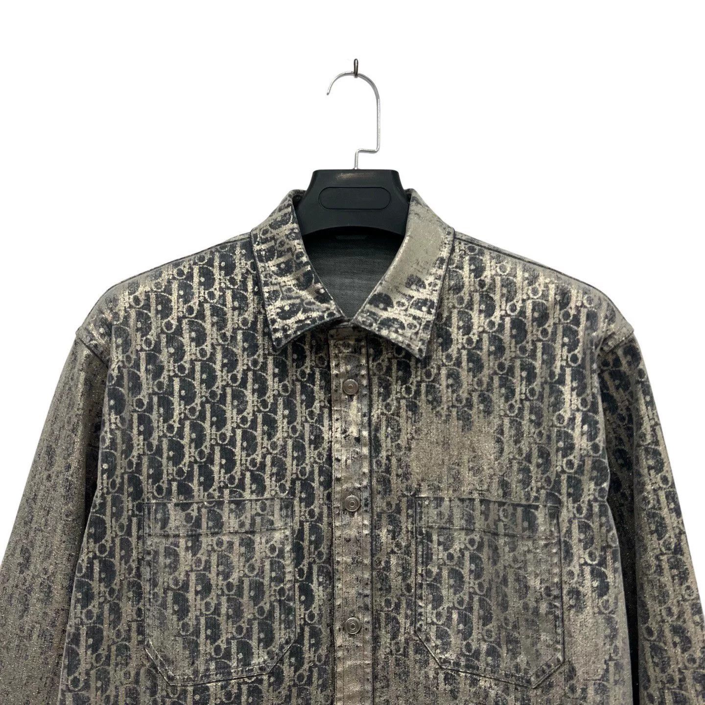 Dior Dior Glitter Monogram Distressed Long-Sleeve Shirt Size US M / EU 48-50 / 2 - 4 Thumbnail