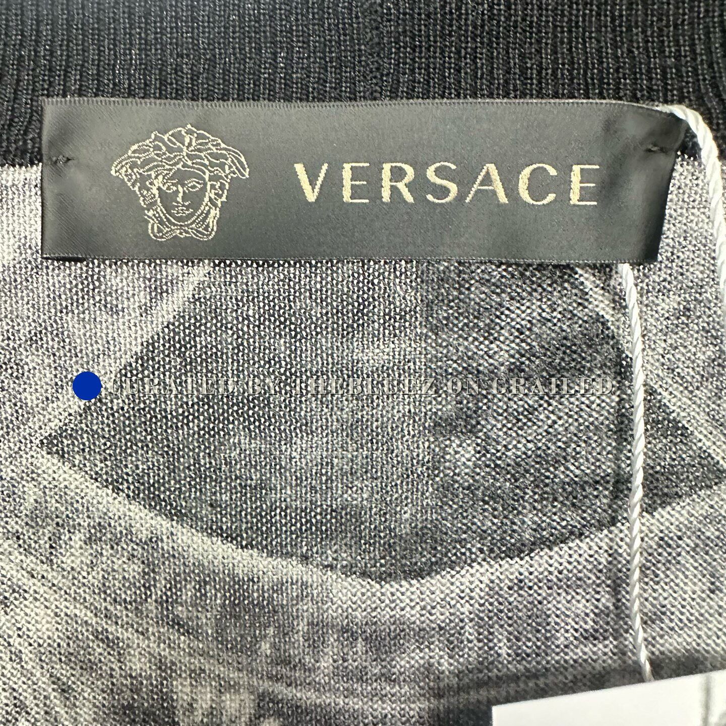 Versace Versace Men's Silk Wool Jacquard V-Neck Cardigan Size US M / EU 48-50 / 2 - 3 Thumbnail