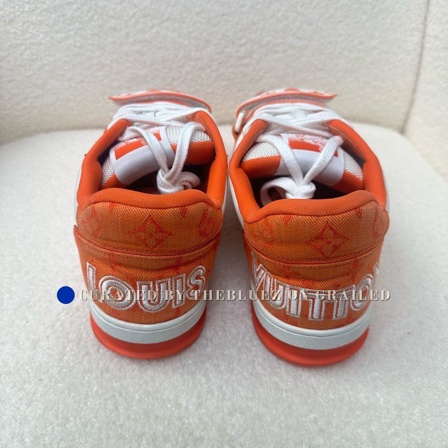 Louis Vuitton LV Trainer White Orange Velcro Monogram Sneakers Size US 8 / EU 41 - 4 Thumbnail