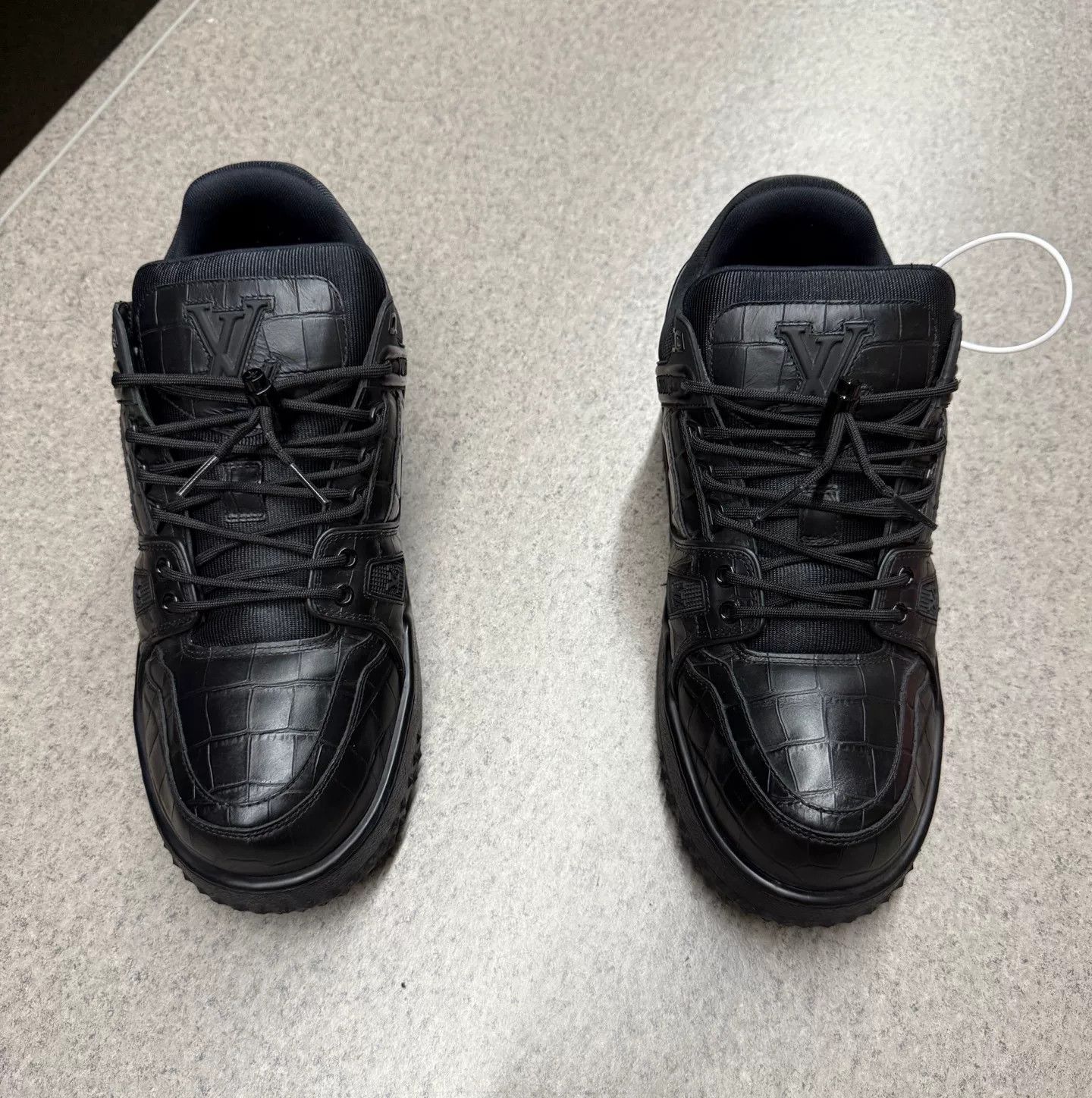 Louis Vuitton LV Trainer Black Alligator Leather Size US 10 / EU 43 - 8 Thumbnail