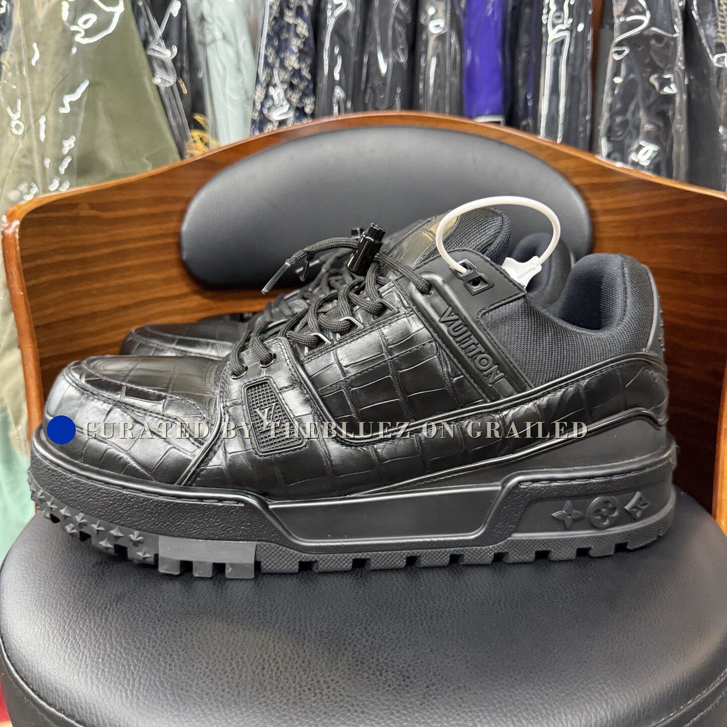 Louis Vuitton LV Trainer Black Alligator Leather Size US 10 / EU 43 - 6 Thumbnail