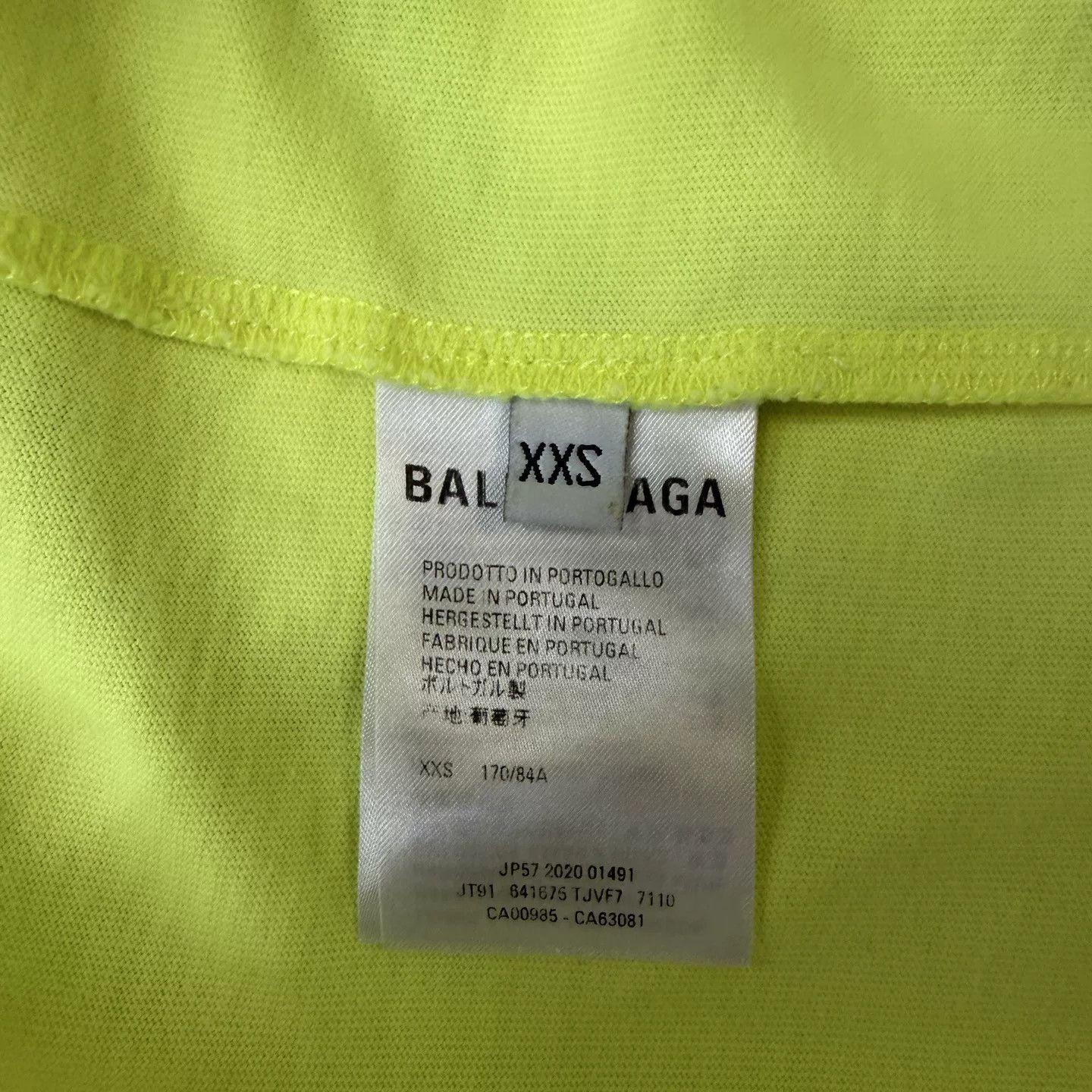 Balenciaga Balenciaga Fluorescent Yellow Cola T-Shirt Size XXS / US 00 / IT 34 - 4 Thumbnail