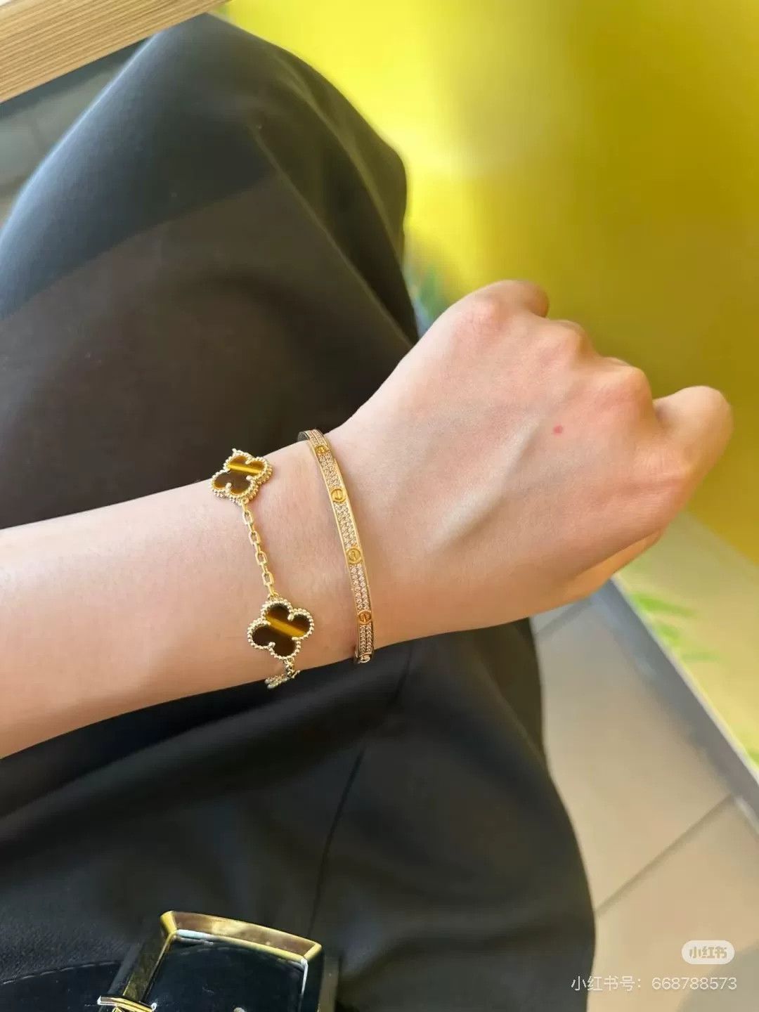 Van Cleef & Arpels Van Cleef & Arpels Tiger's Eye Clover Bracelet Size ONE SIZE - 5 Thumbnail