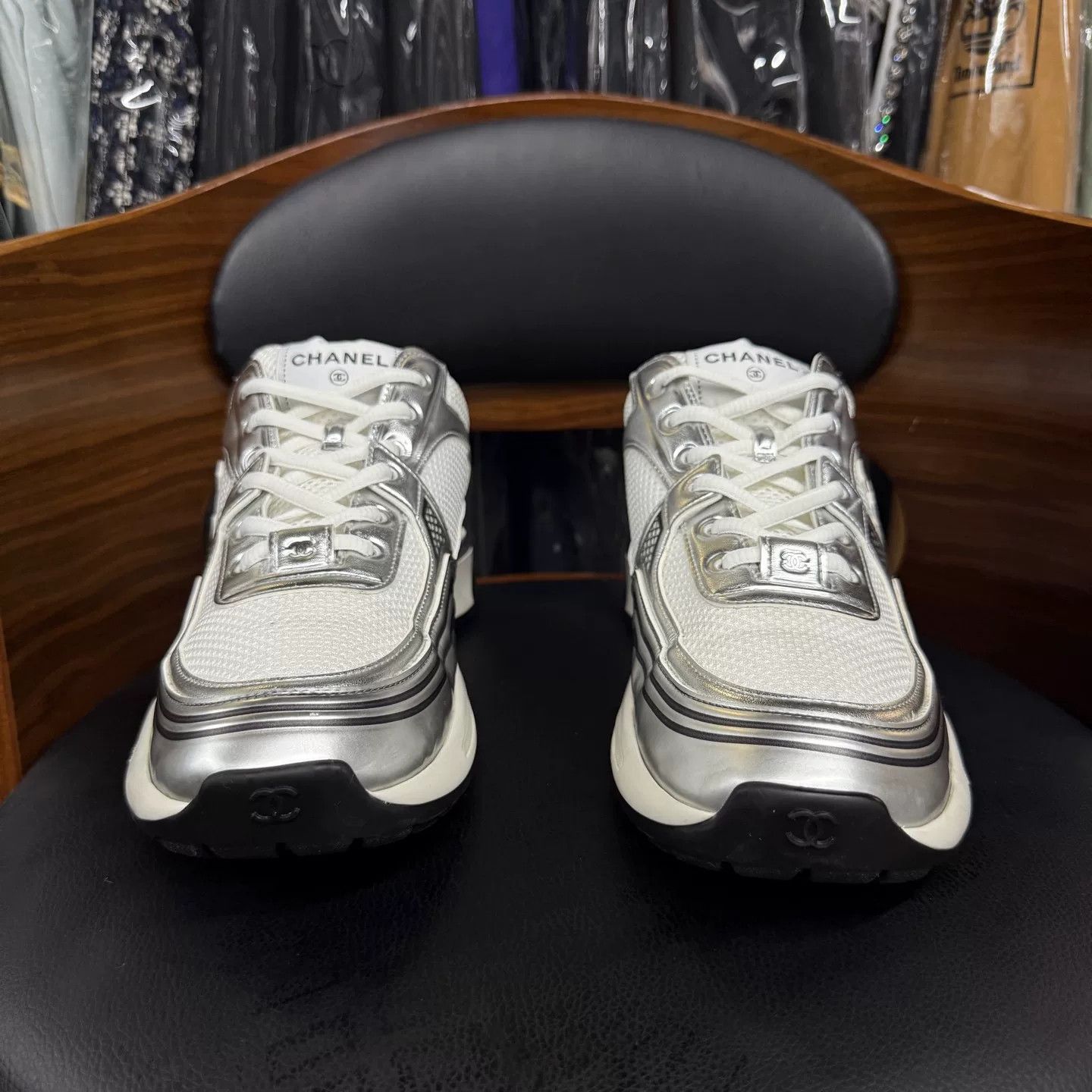 Chanel Chanel Silver Sneakers Size US 9 / EU 42 - 2 Thumbnail