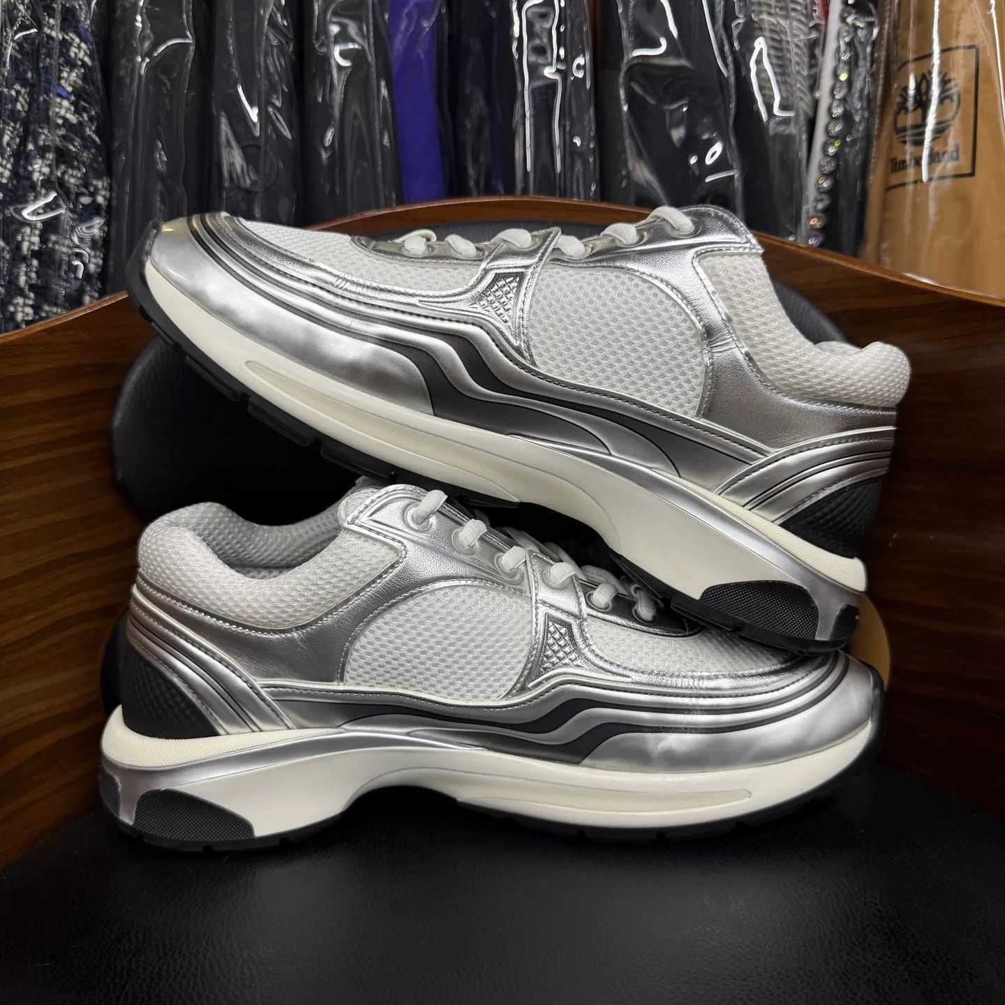 Chanel Chanel Silver Sneakers Size US 9 / EU 42 - 5 Thumbnail