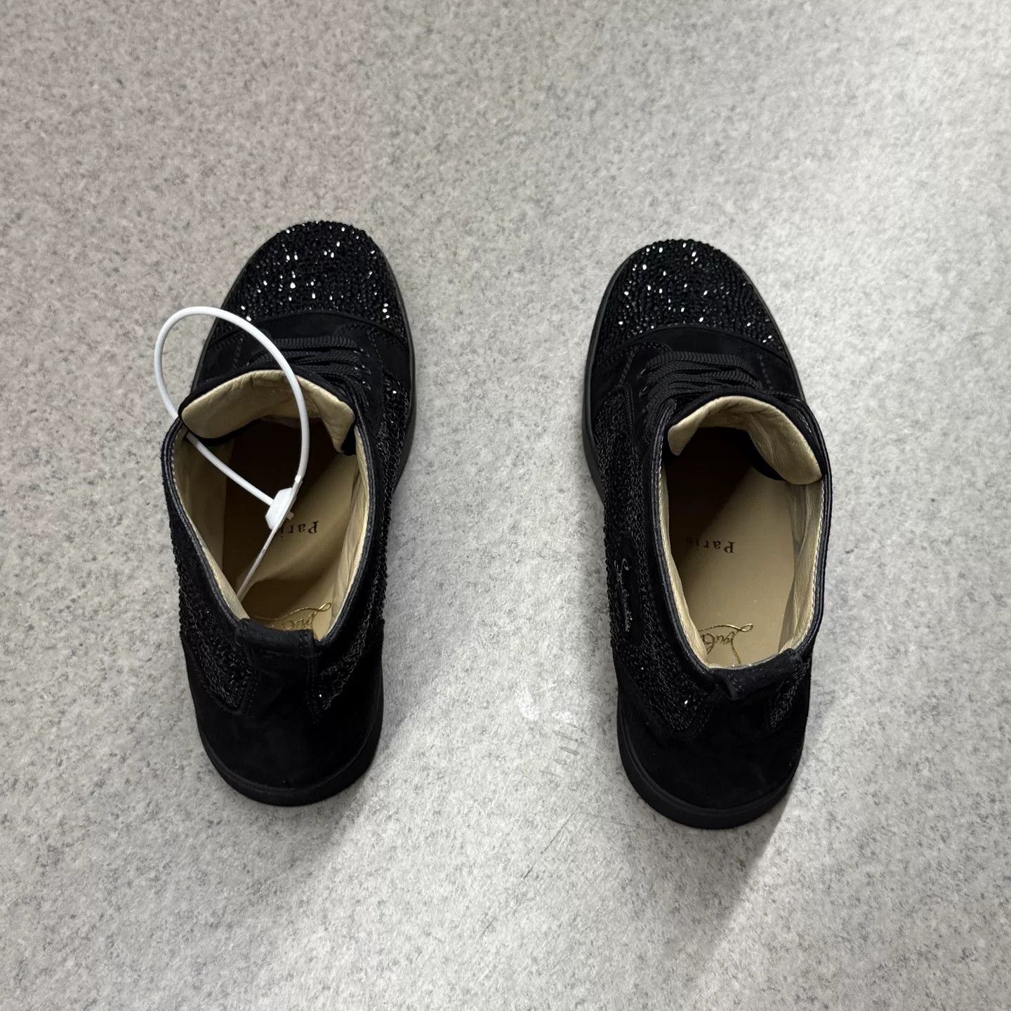 Christian Louboutin Christian Louboutin Black Diamond Red Sole Sneakers Size US 7 / IT 37 - 8 Thumbnail