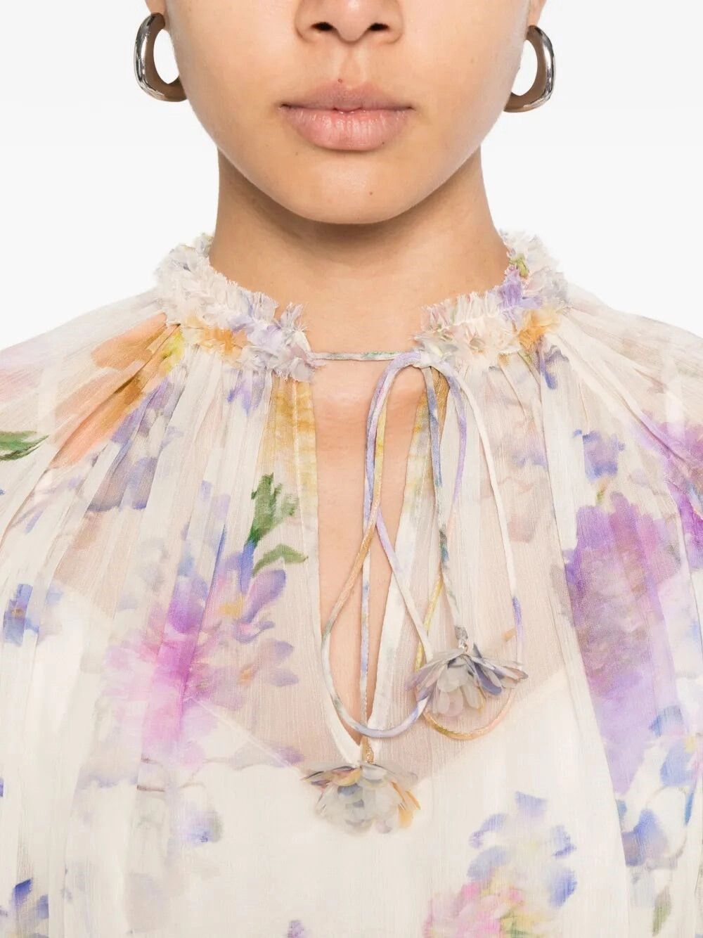 Zimmermann `Luna` Ruffle Billow Blouse Size S / US 4 / IT 40 - 3 Thumbnail