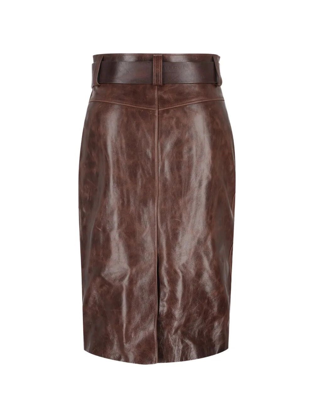 Saint Laurent Paris Leather Skirt Size 28" / US 6 / IT 42 - 2 Thumbnail