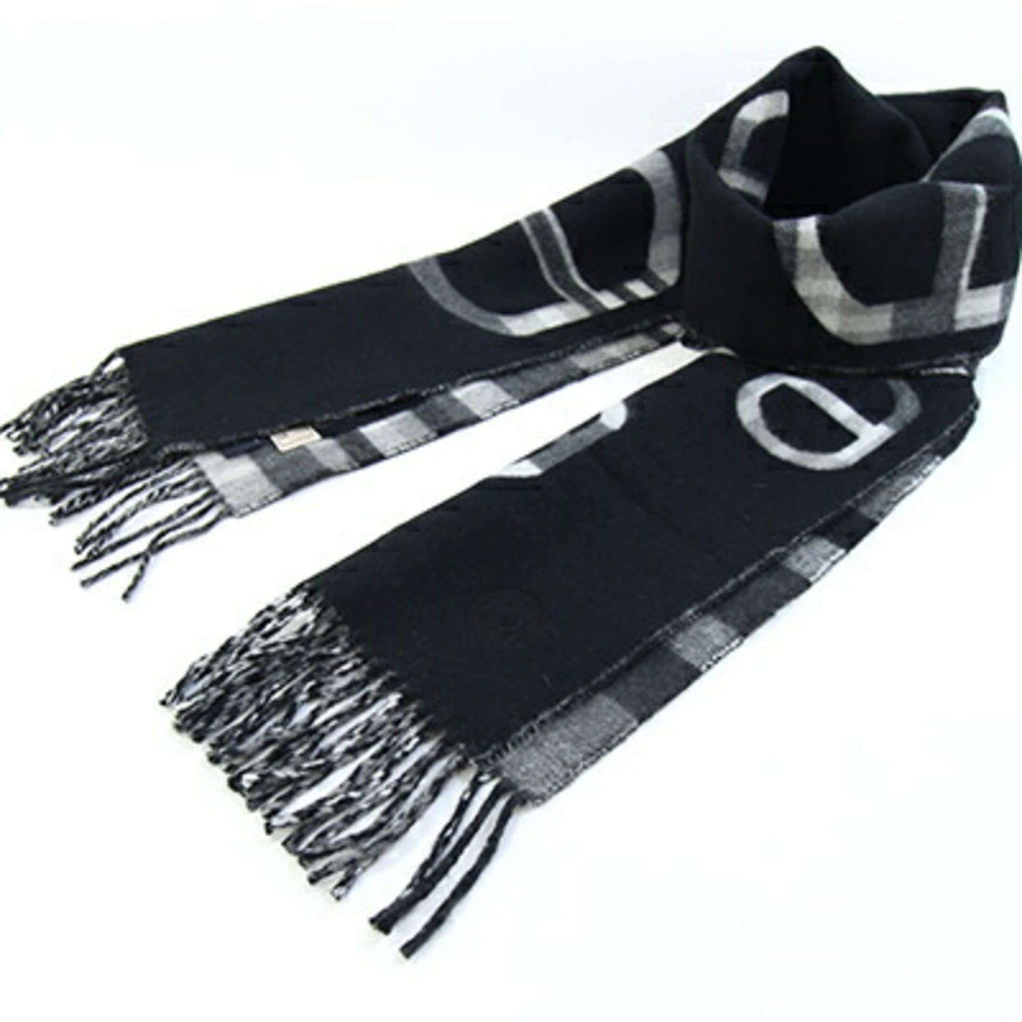 Hermes Hermes Scarf, Tartan, Maillon H394068, Black/Gray, 100% Cashmere, Check Pattern, Chaine d'Ancre, Stole/Shawl, Women's/Men's, HERMES Size ONE SIZE - 6 Thumbnail