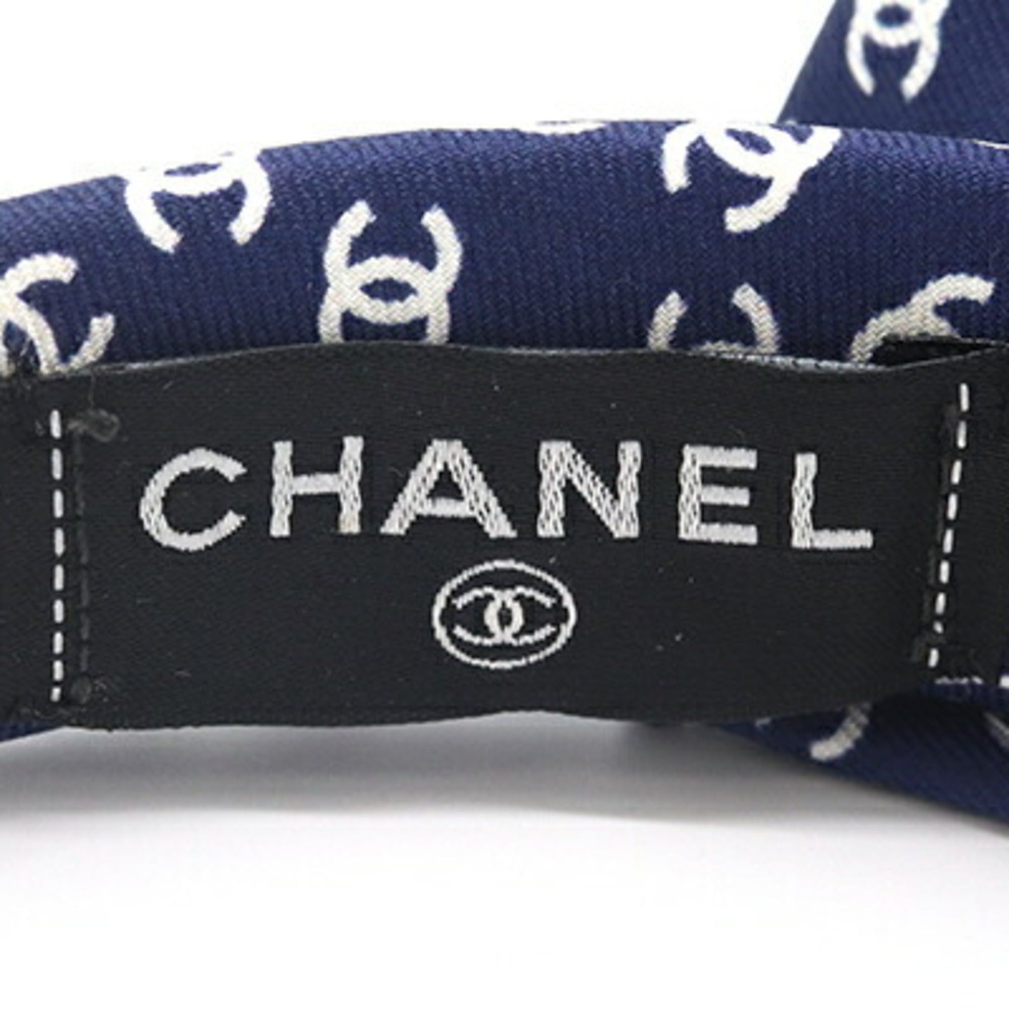 Chanel Chanel Headband AA9409 Navy Silk Hair Coco Mark Ribbon Clip for Women CHANEL Size ONE SIZE - 4 Thumbnail