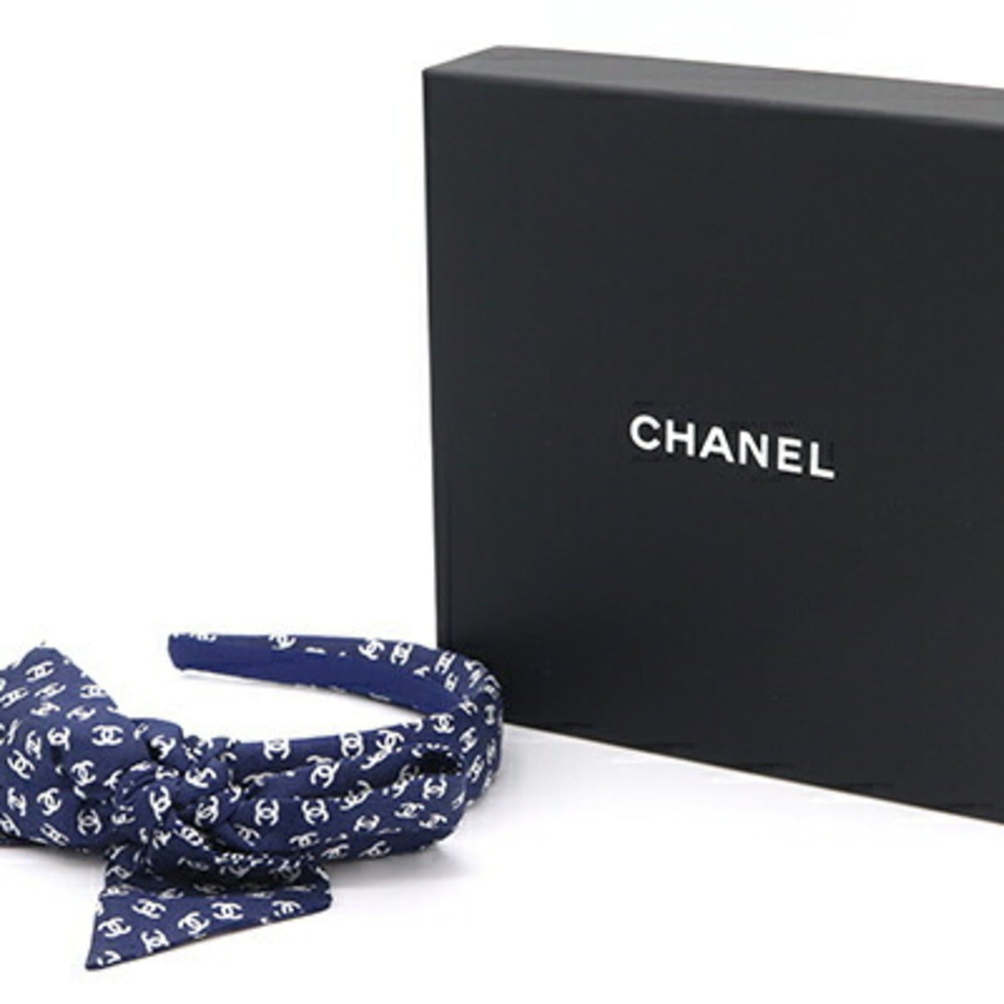 Chanel Chanel Headband AA9409 Navy Silk Hair Coco Mark Ribbon Clip for Women CHANEL Size ONE SIZE - 7 Thumbnail