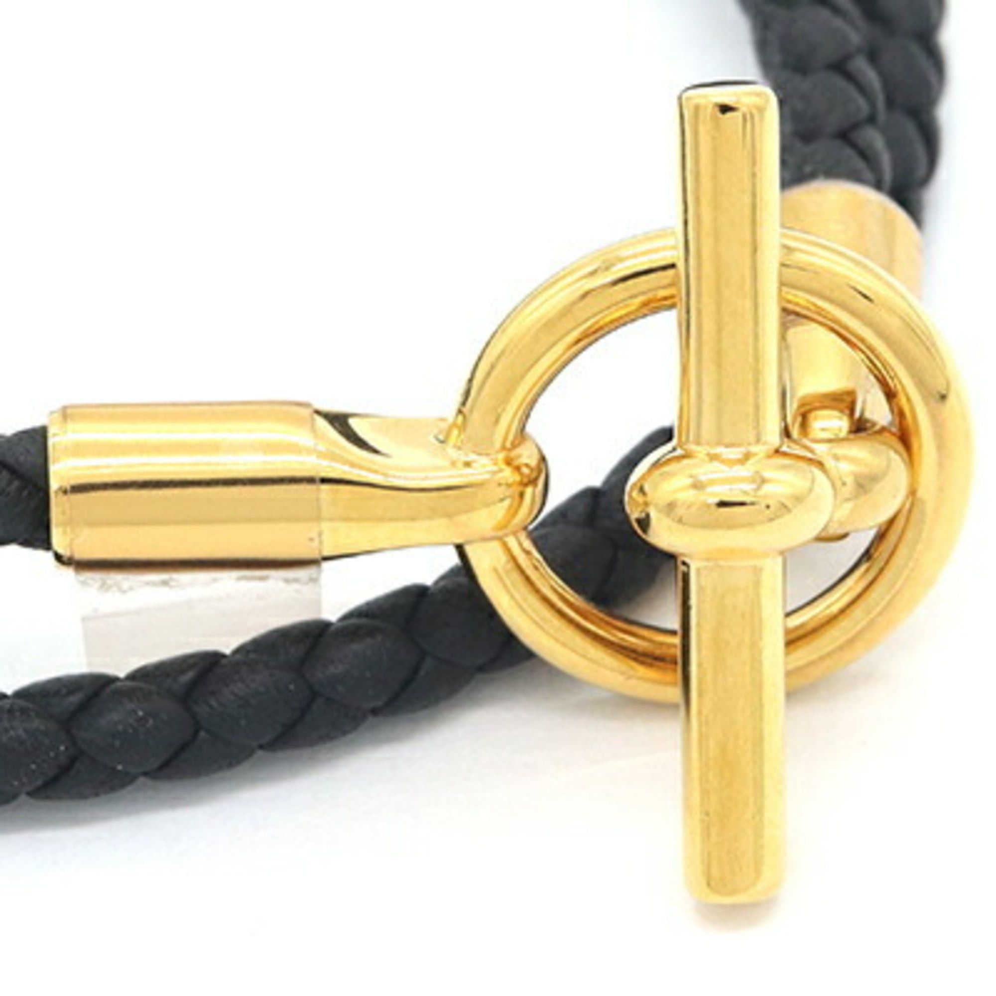 Hermes Hermes Glenan Double Tour Bracelet H071689 Black Gold Veau Swift Metal Bangle Layer Women's HERMES Size ONE SIZE - 3 Thumbnail