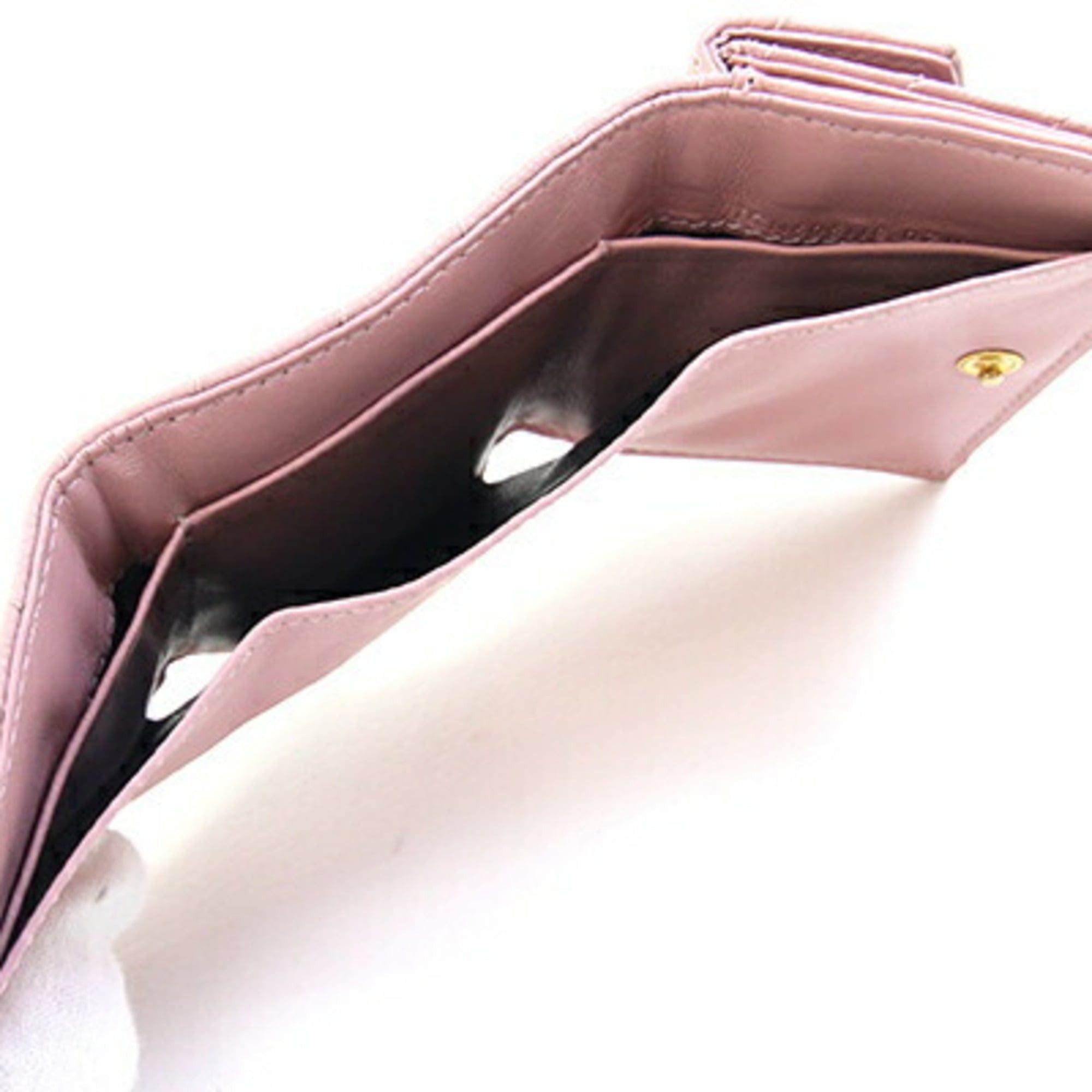 Saint Laurent Paris Saint Laurent Tri-fold Wallet Tiny 505118 Pink Leather Compact Mini Quilted YSL Women's SAINT LAURENT Size ONE SIZE - 3 Thumbnail