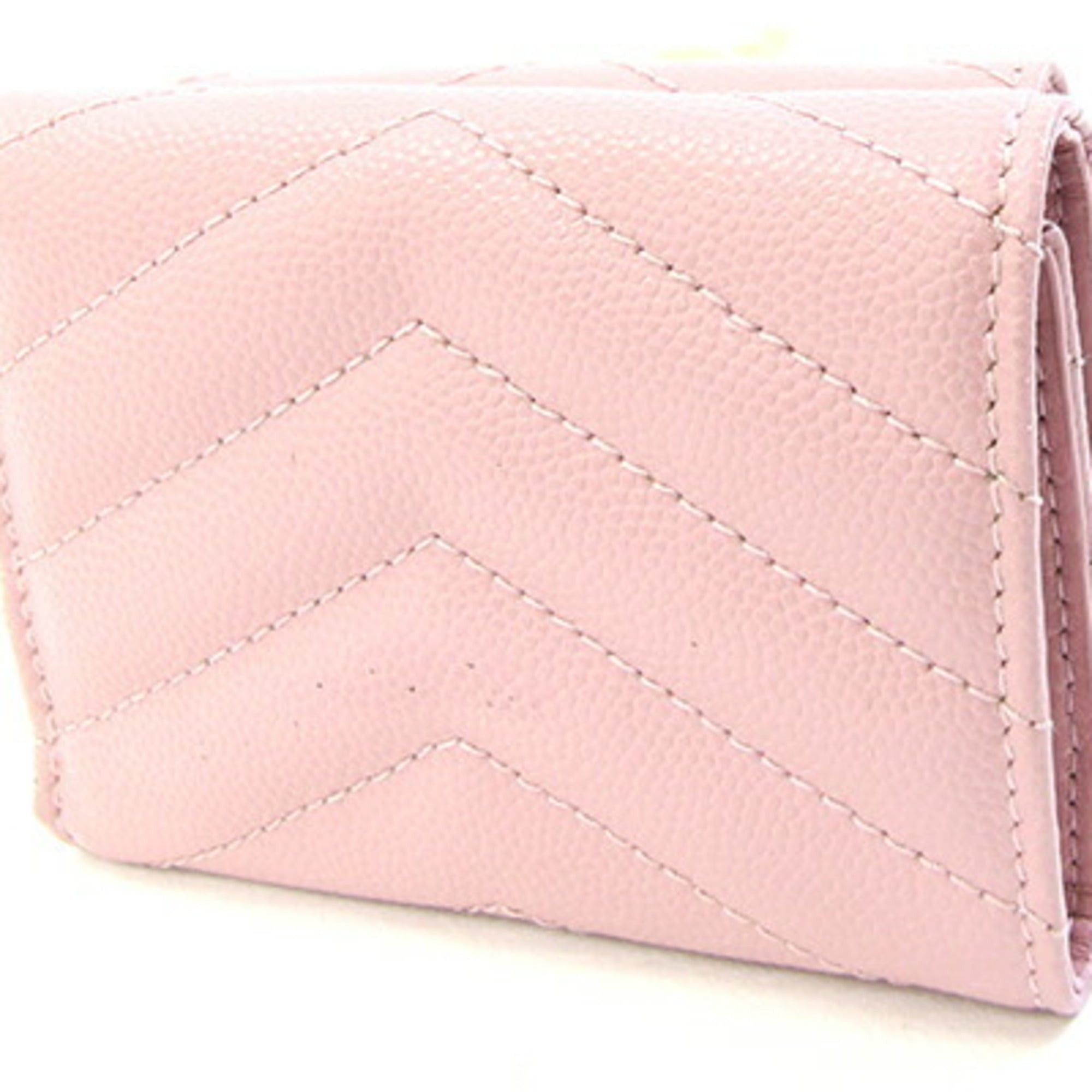 Saint Laurent Paris Saint Laurent Tri-fold Wallet Tiny 505118 Pink Leather Compact Mini Quilted YSL Women's SAINT LAURENT Size ONE SIZE - 2 Thumbnail