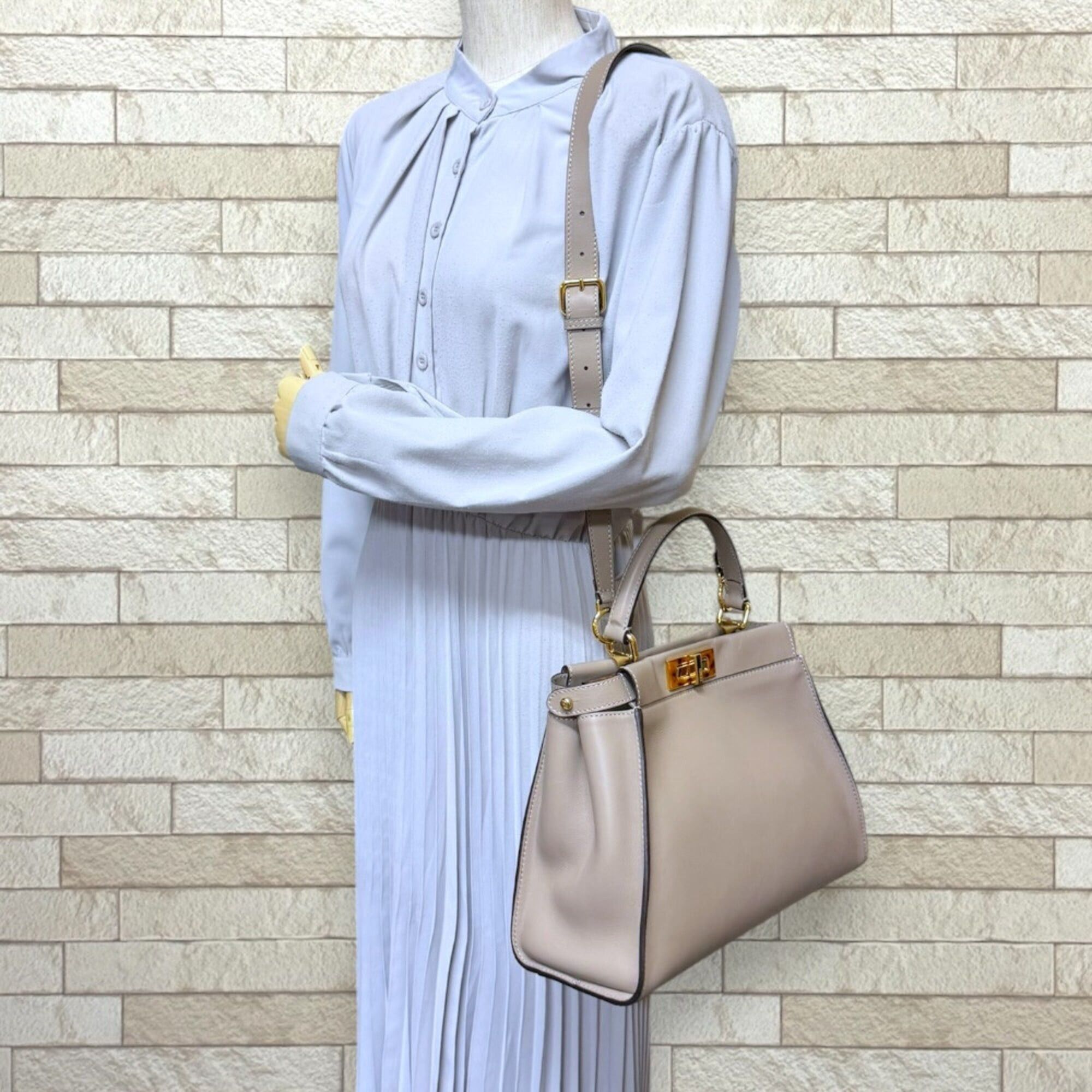 Fendi Fendi Medium Peekaboo Regular Shoulder Bag, Leather 8BN290 Beige, Women's FENDI Size ONE SIZE - 2 Thumbnail