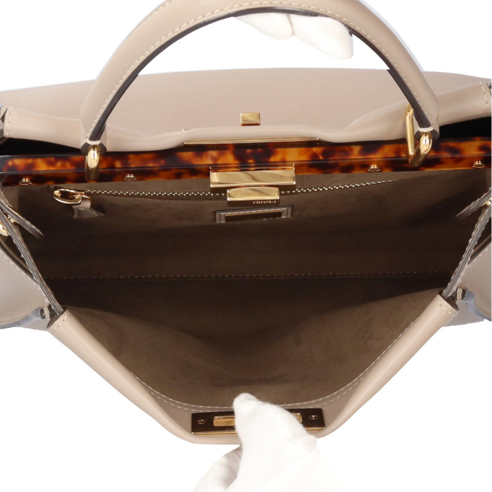 Fendi Fendi Medium Peekaboo Regular Shoulder Bag, Leather 8BN290 Beige, Women's FENDI Size ONE SIZE - 6 Thumbnail
